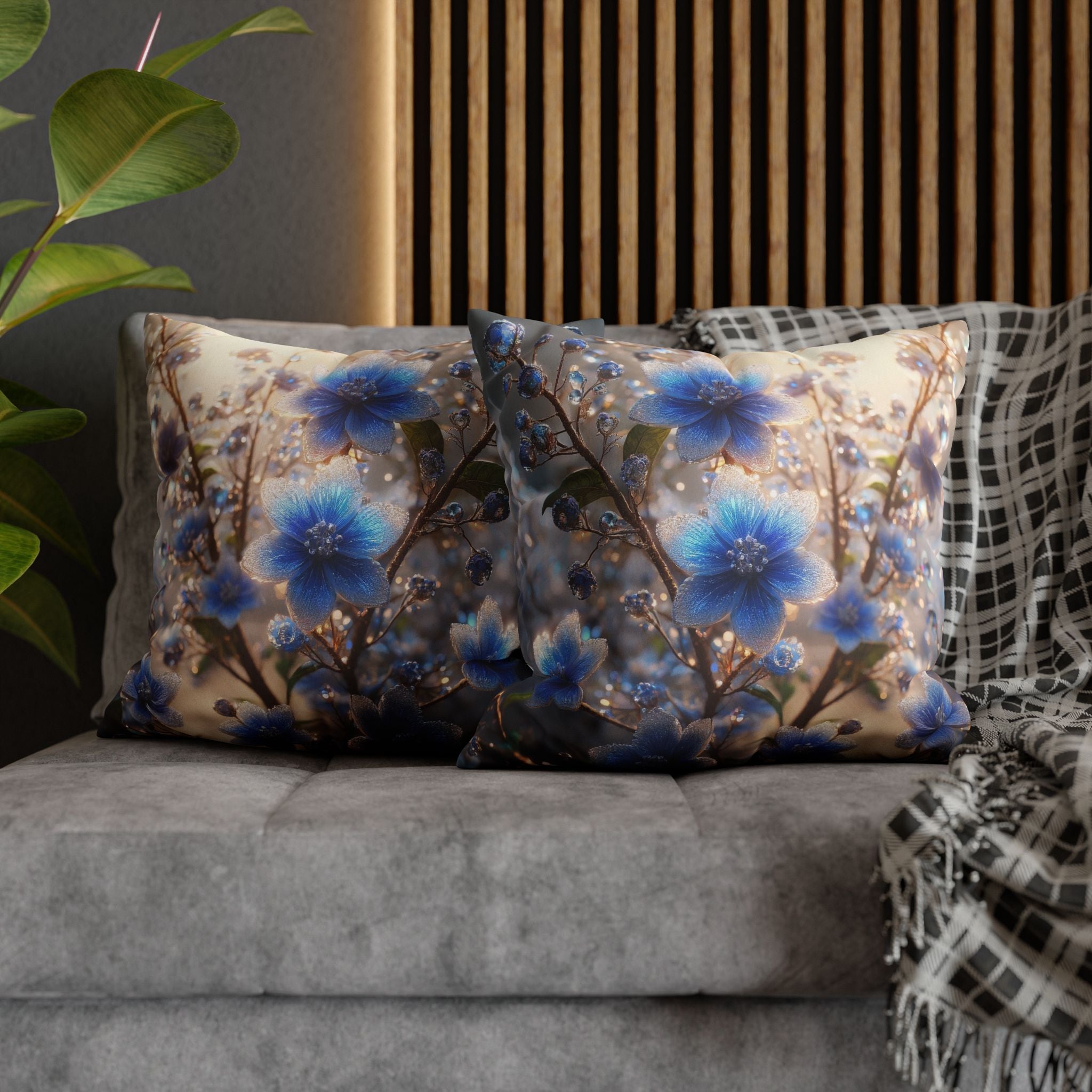 Blue flowers (in sunlight) - Suede Square Pillowcase