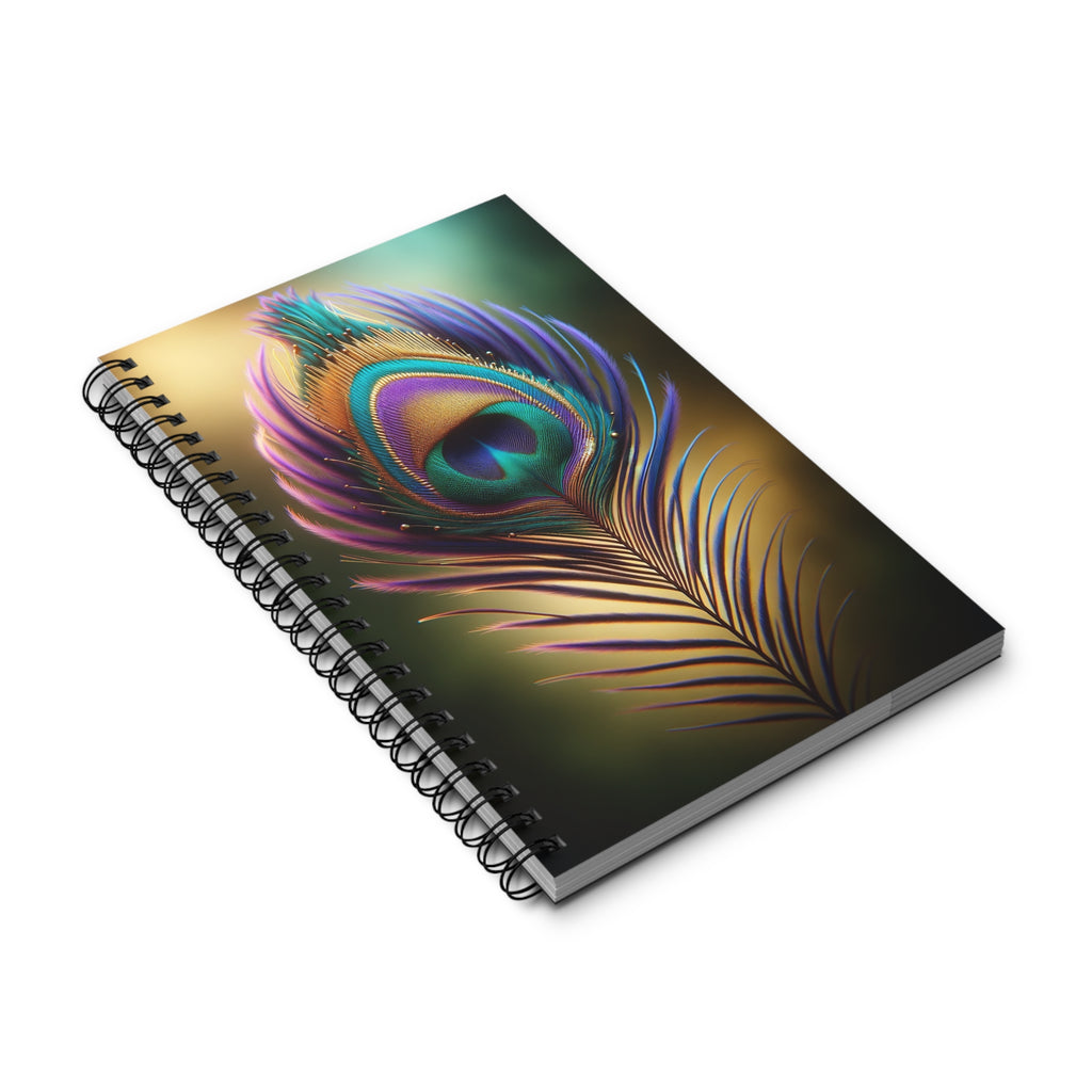 Fantasy feather Purple-Yellow - Spiral Journal