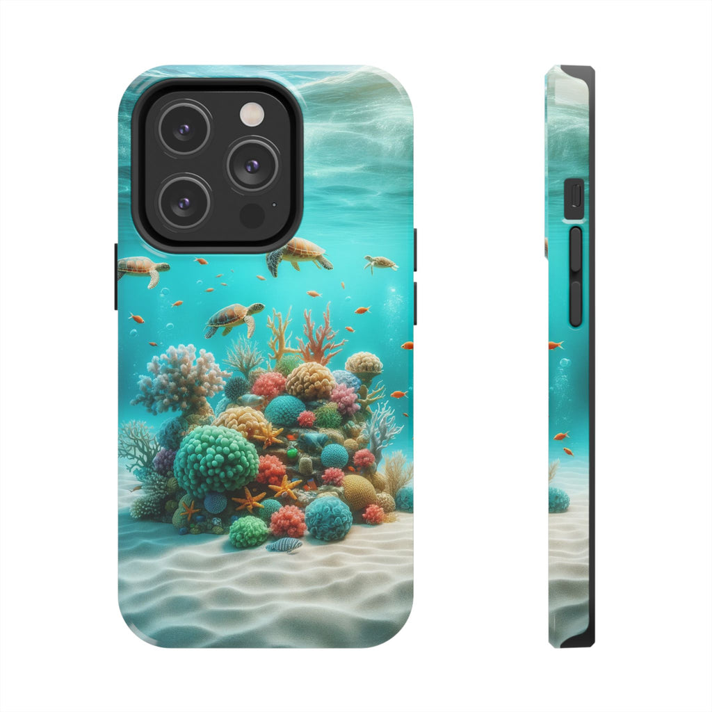 Phone Cases - Turtles on Coral Reef Design