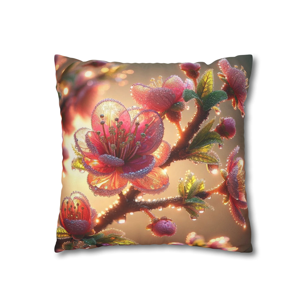 Large Pink flowers - Suede Square Pillowcase
