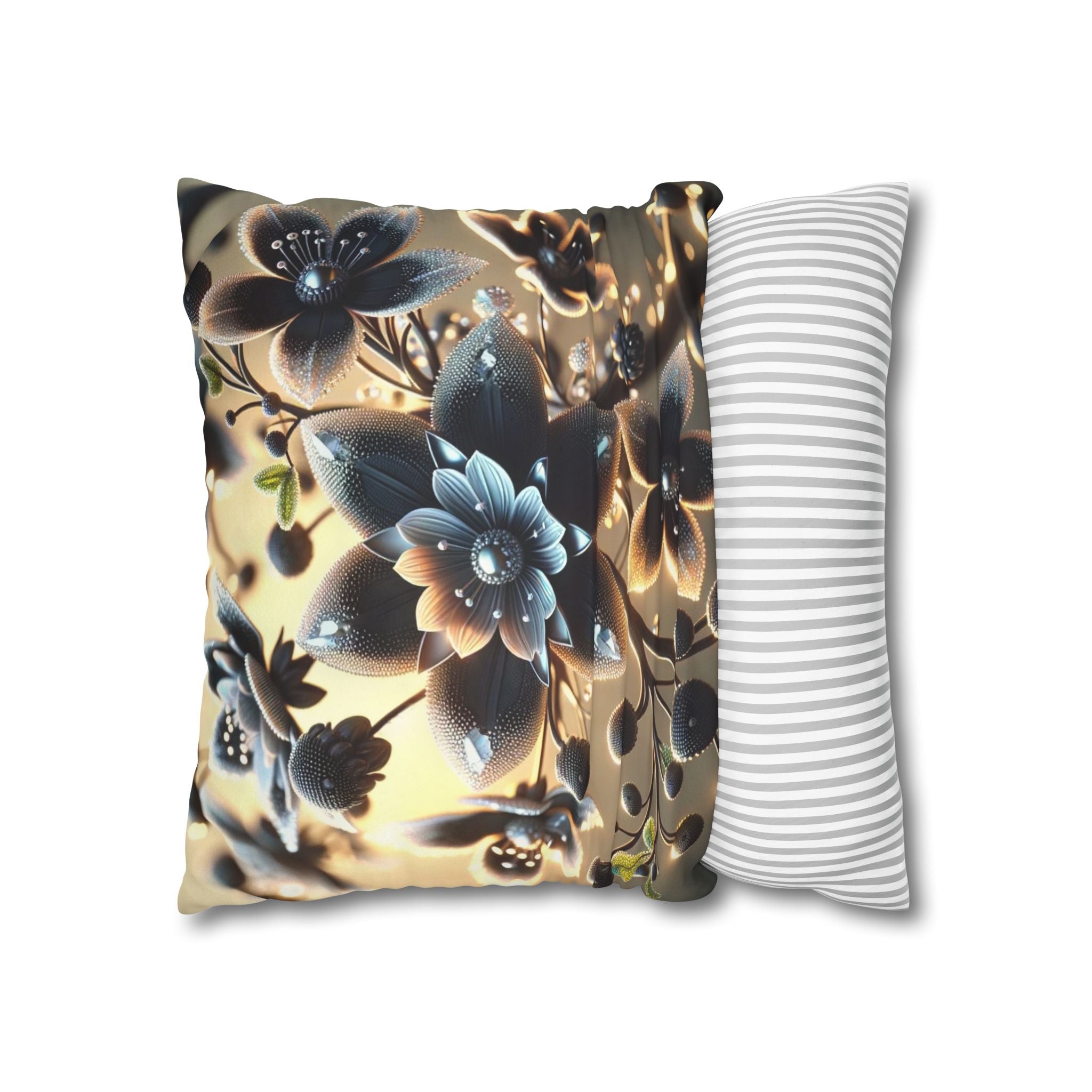 A large black flower - Suede Square Pillowcase