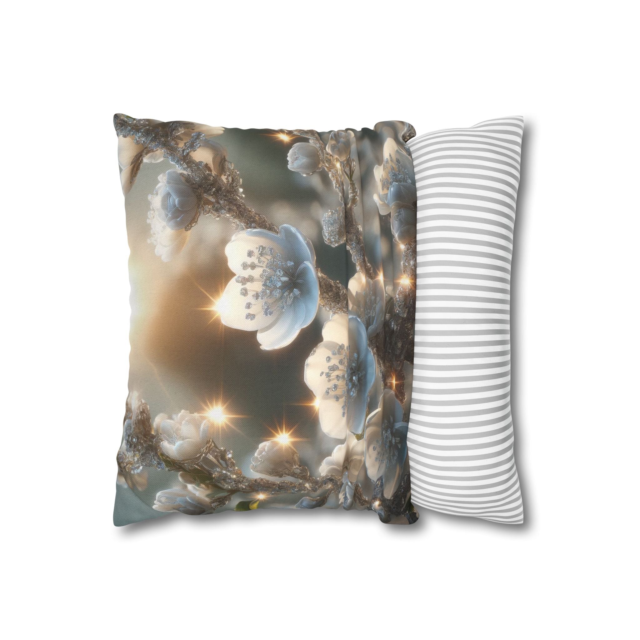 Small white flowers - Polyester Square Pillowcase