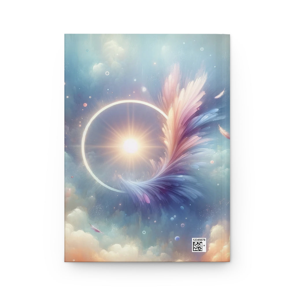 Feather in a circle - Hardcover Notebook