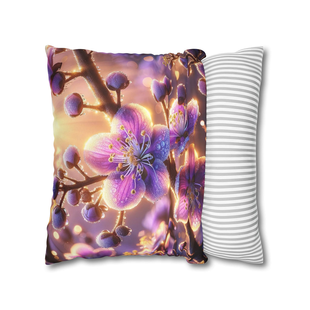 Lavender coloured flowers - Suede Square Pillowcase