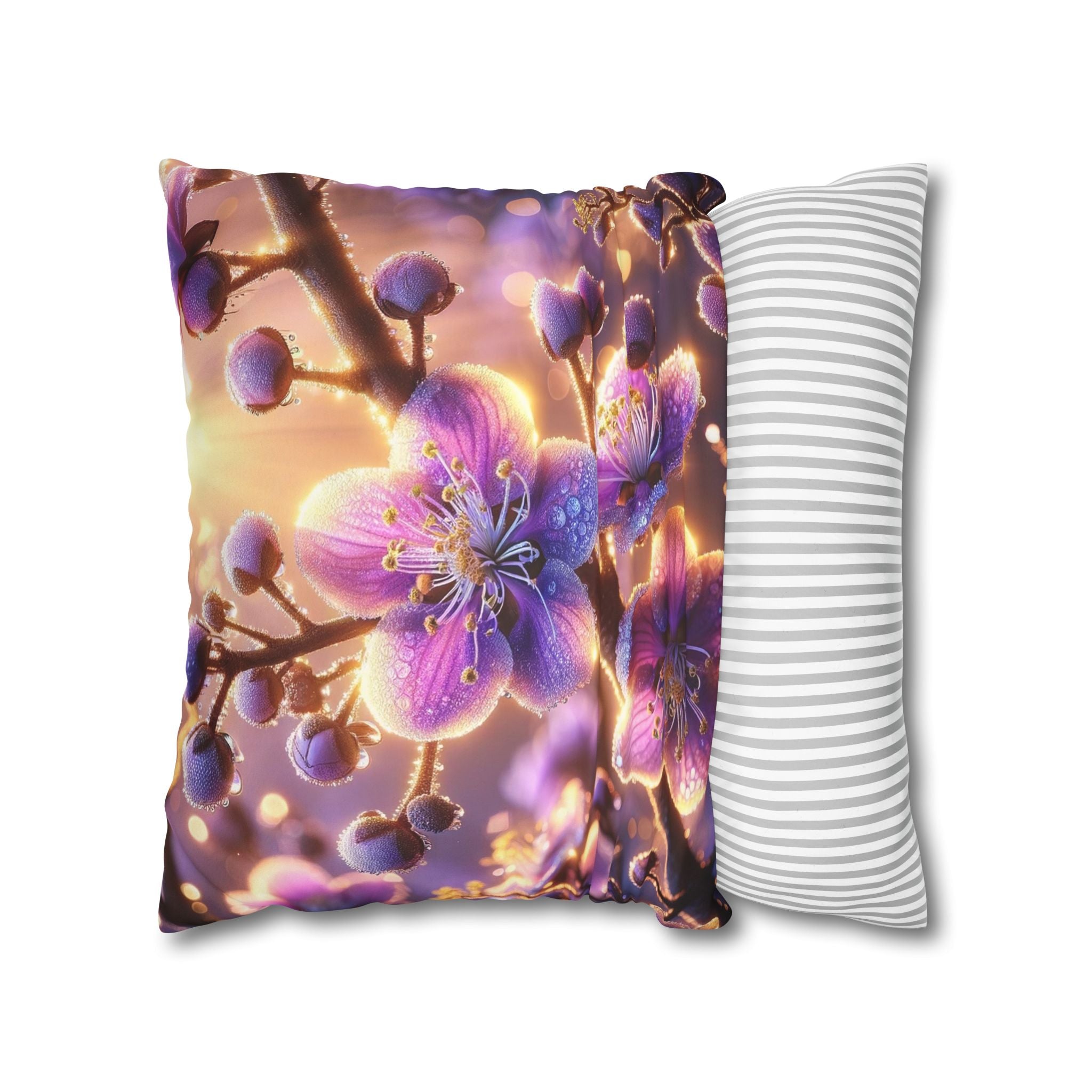 Lavender coloured flowers - Suede Square Pillowcase