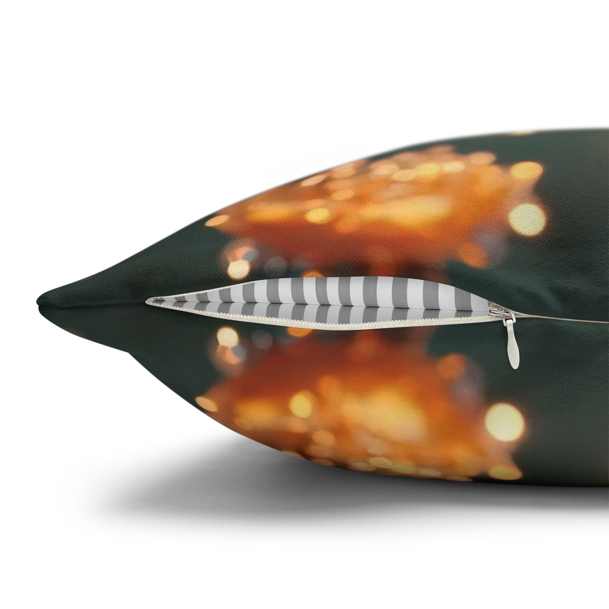 Orange-yellow diamond flowers - Polyester Square Pillowcase