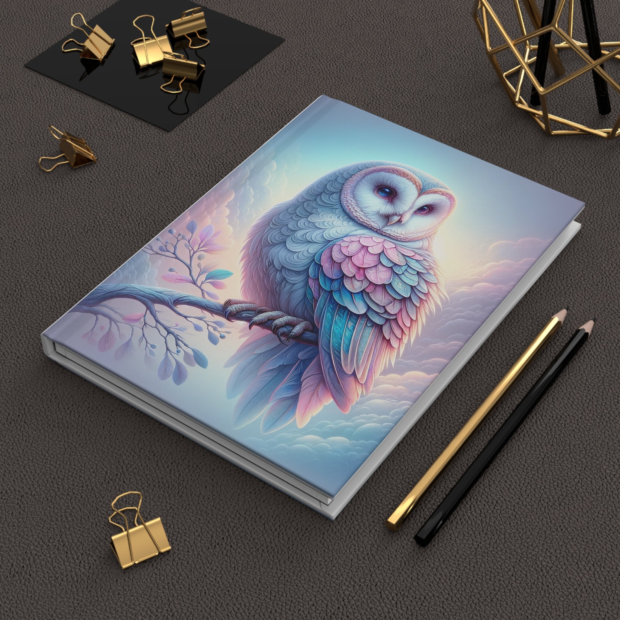 Pink Owl - Hardcover Notebook