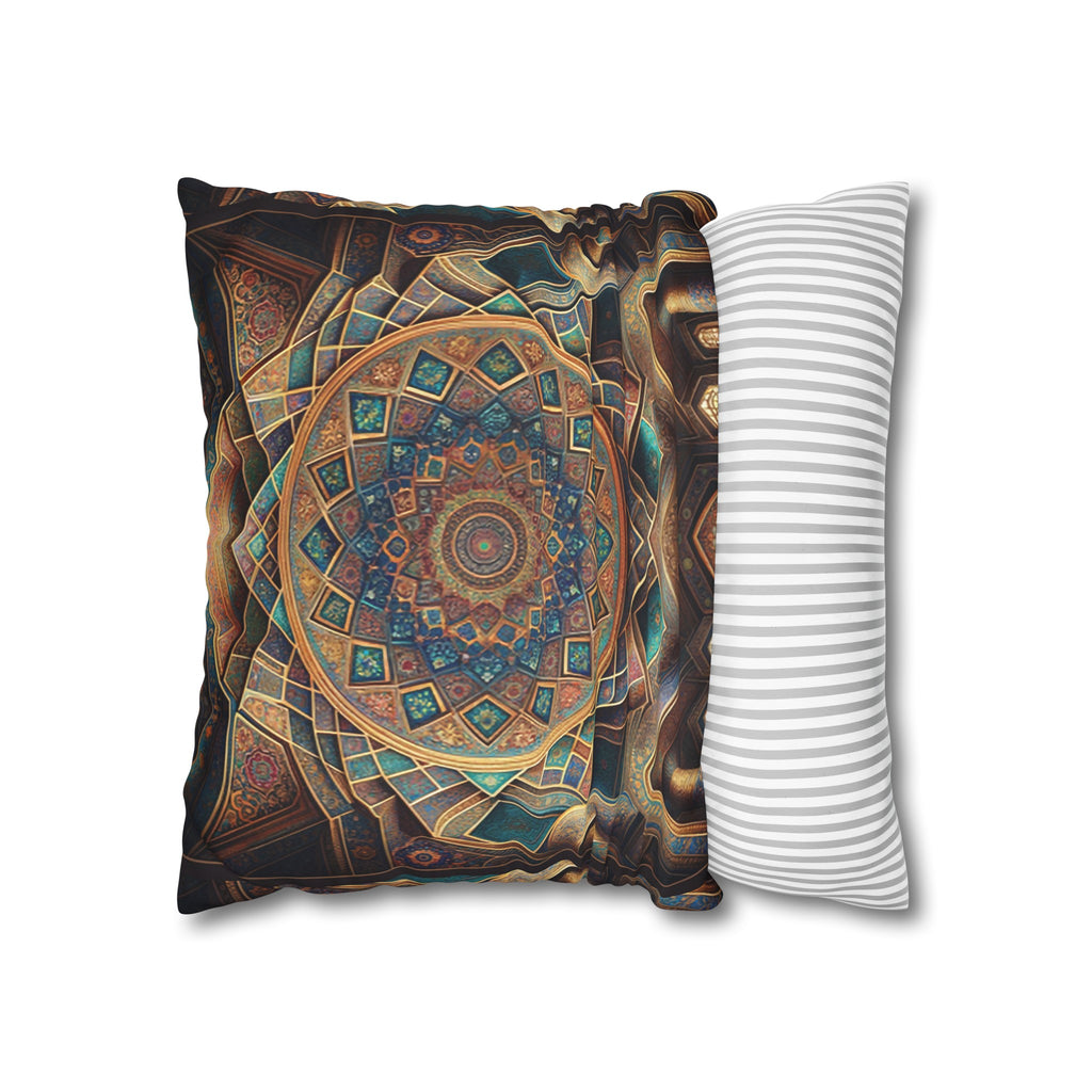 Persian Art (brown-yellow) - Suede Square Pillowcase