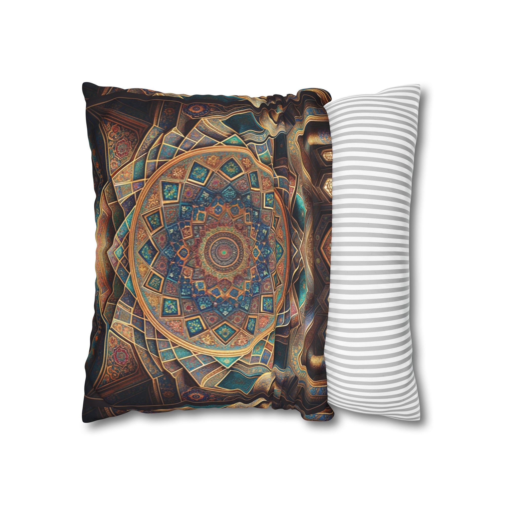 Persian Art (brown-yellow) - Suede Square Pillowcase