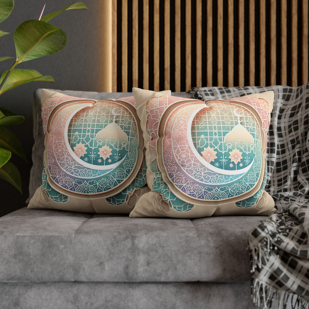 Islamic Art - peach coloured - Polyester Square Pillowcase