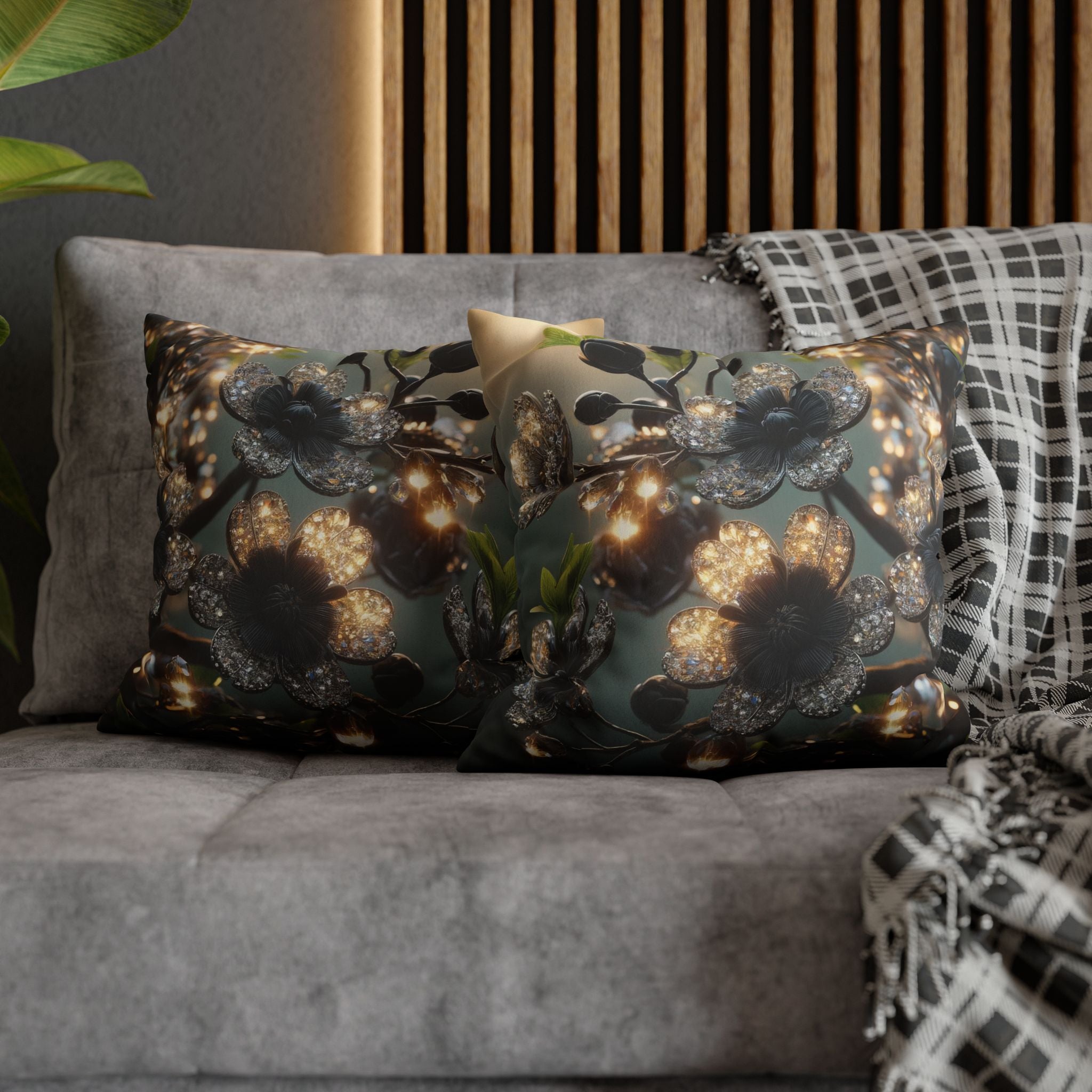 Shining diamond flowers - Suede Square Pillowcase