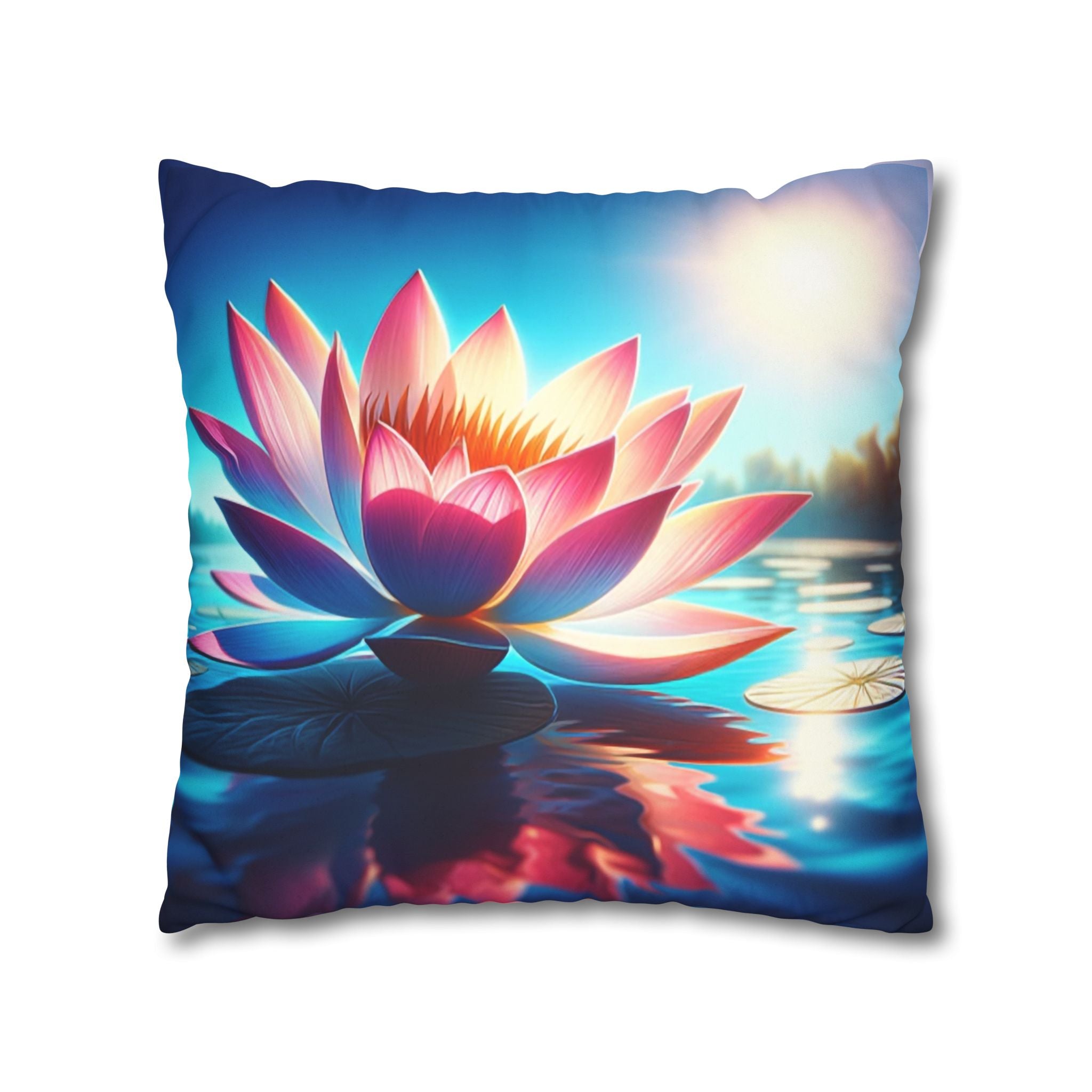 A big lotus flower - Suede Square Pillowcase