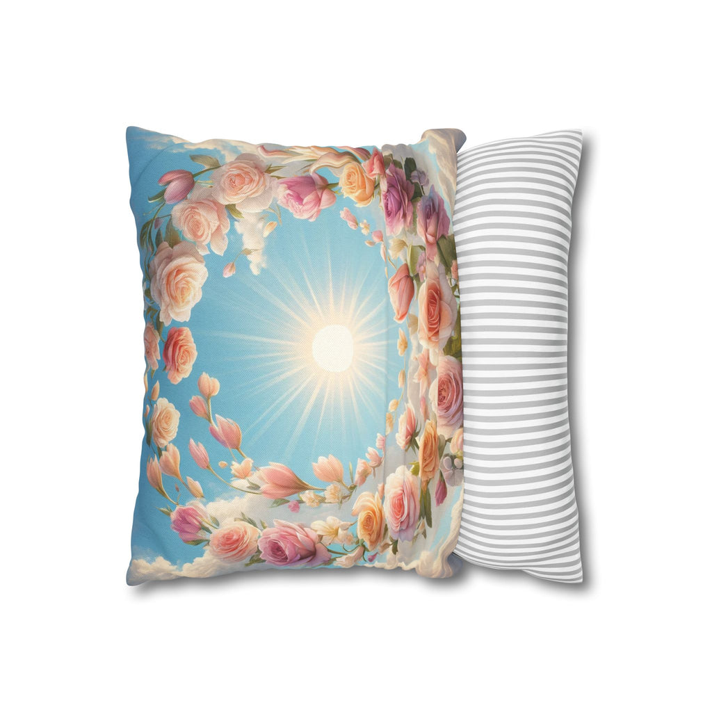 Roses in a circle - Polyester Square Pillowcase