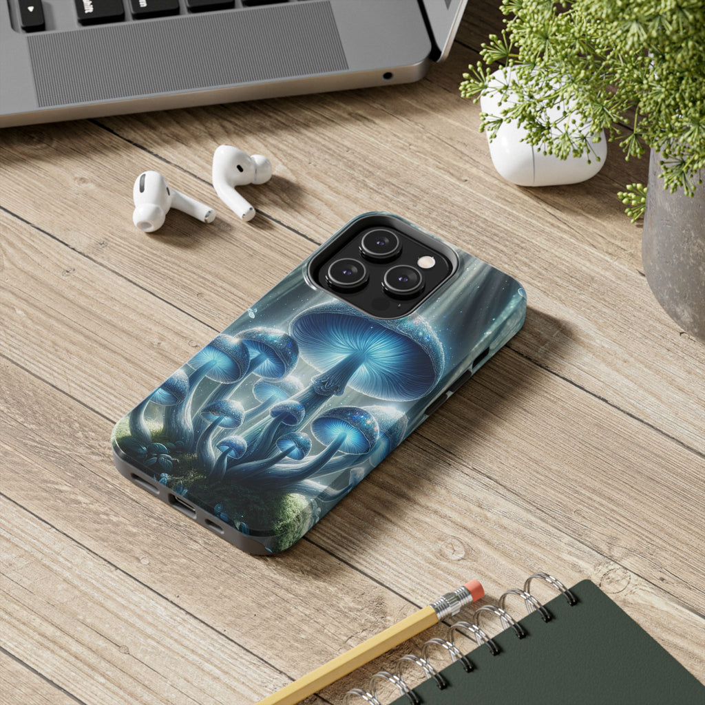 Light blue mushrooms - Tough Phone Case