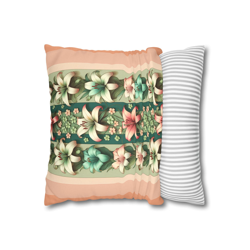 Pastel coloured Lilies - Suede Square Pillowcase