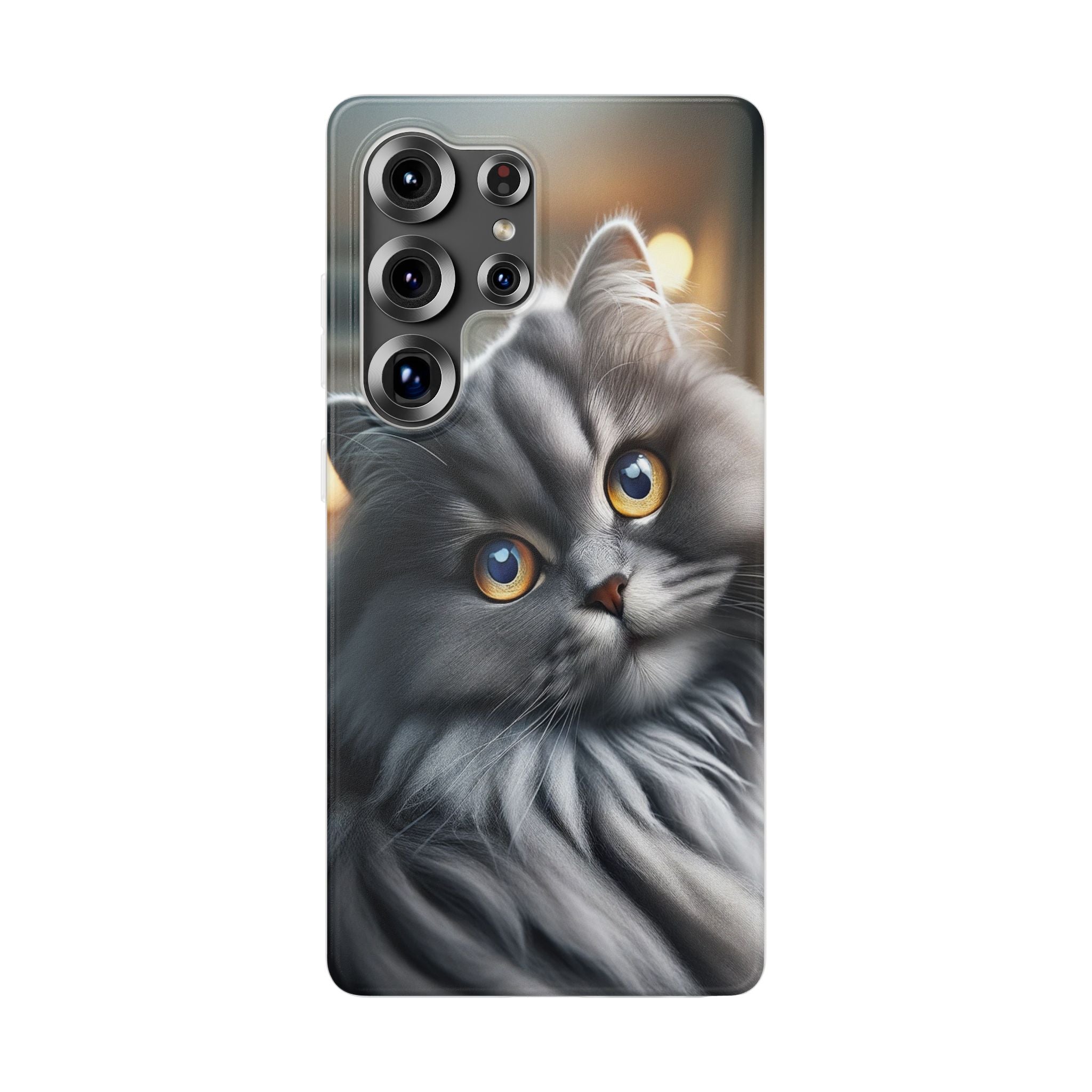 Curious, grey cat - Flexi Case (Samsung only)