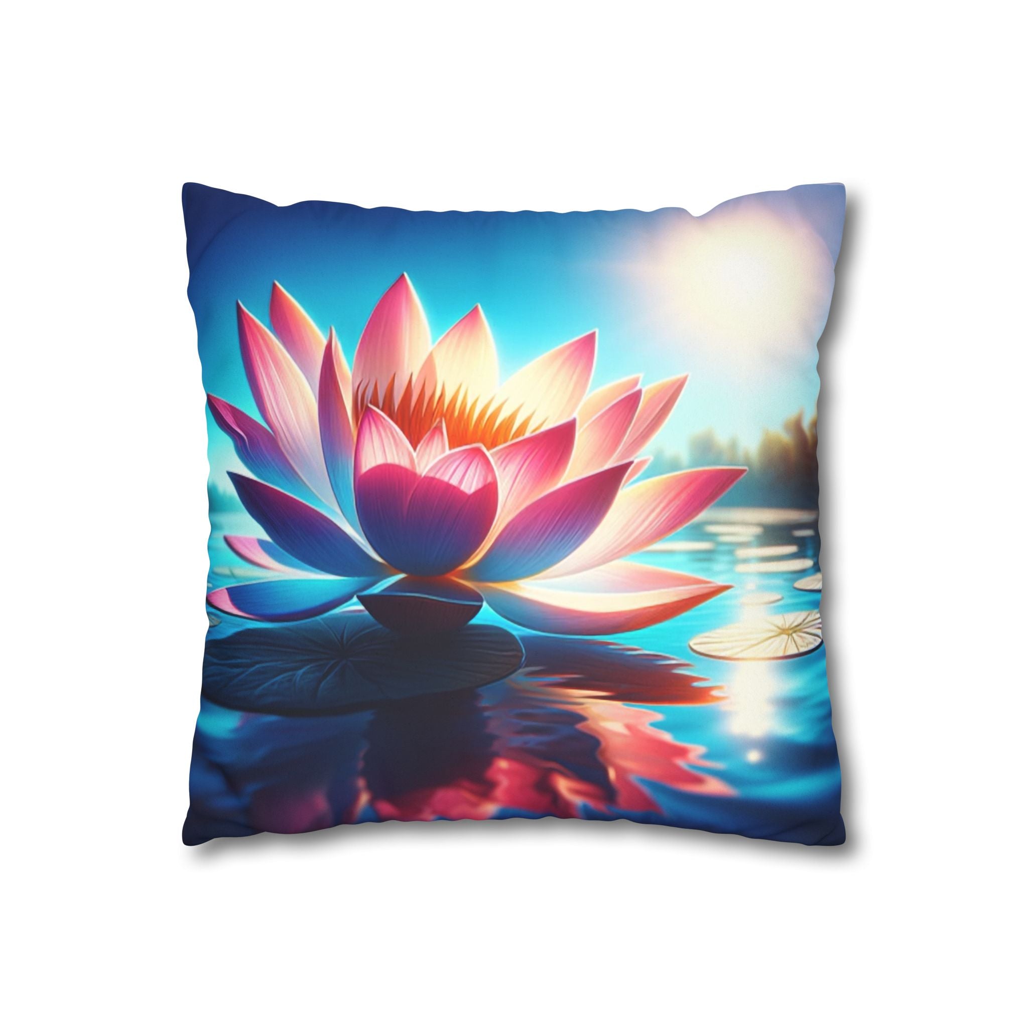 A big lotus flower - Suede Square Pillowcase
