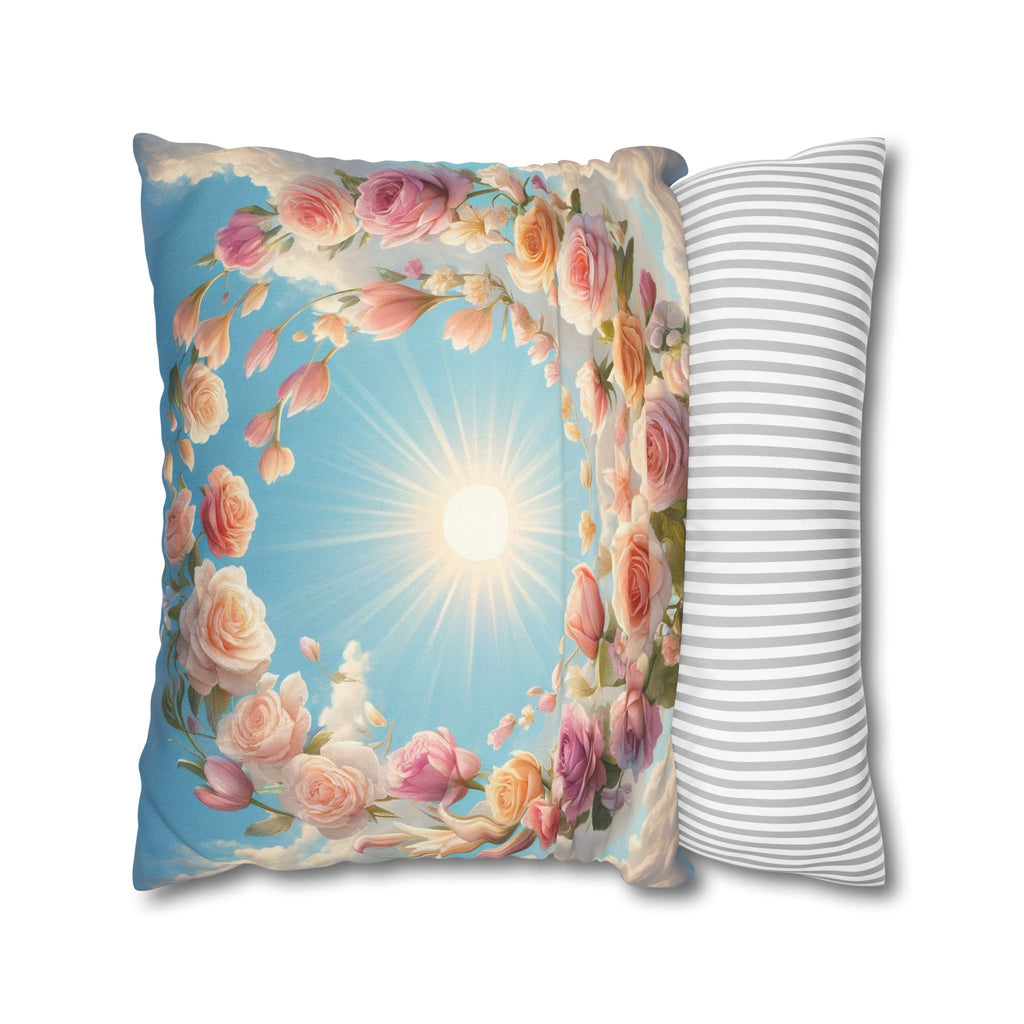 Roses in a circle - Polyester Square Pillowcase