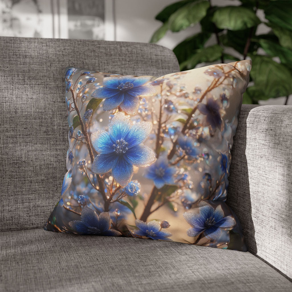 Blue flowers (in sunlight) - Suede Square Pillowcase