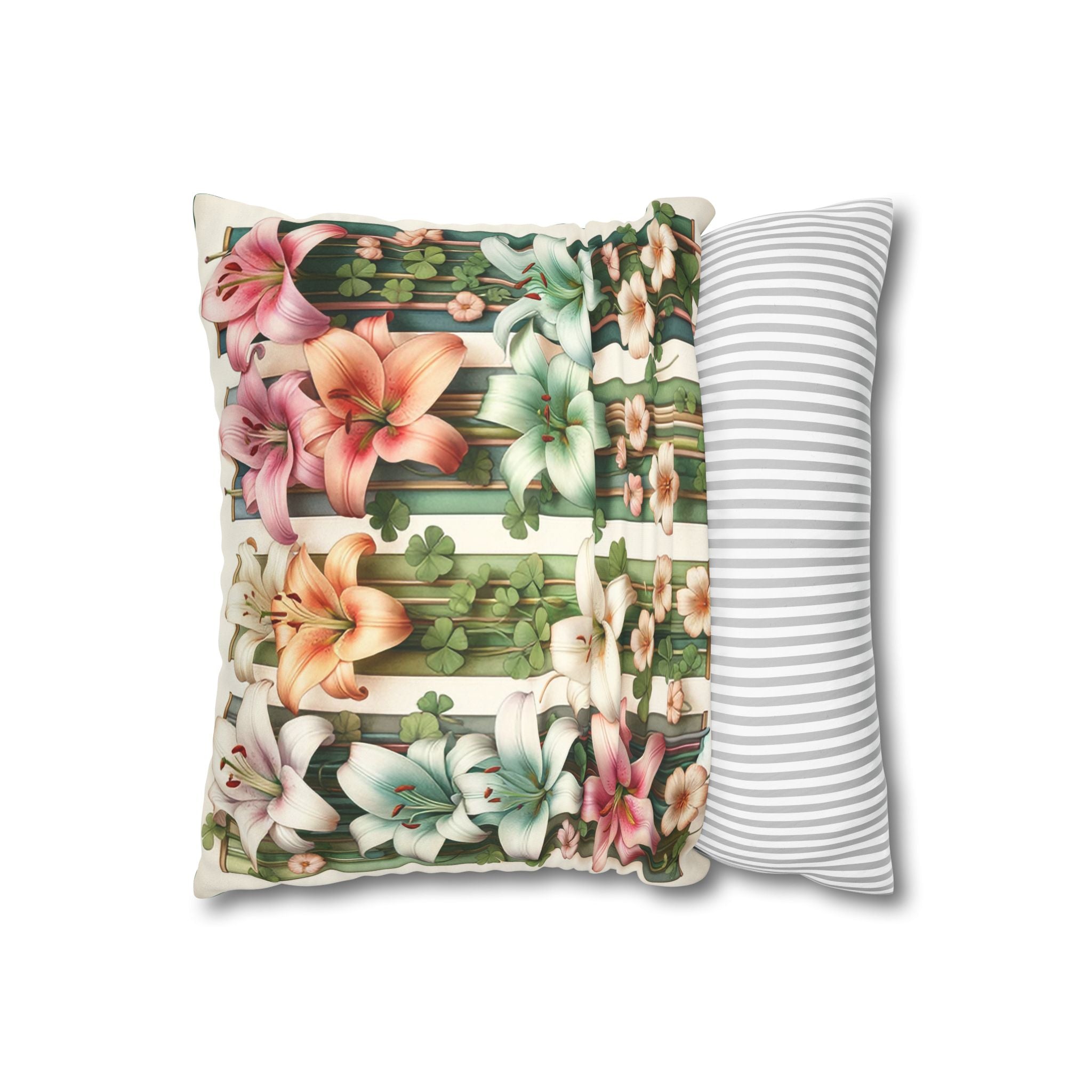 Lilies on a wall - Suede Square Pillowcase