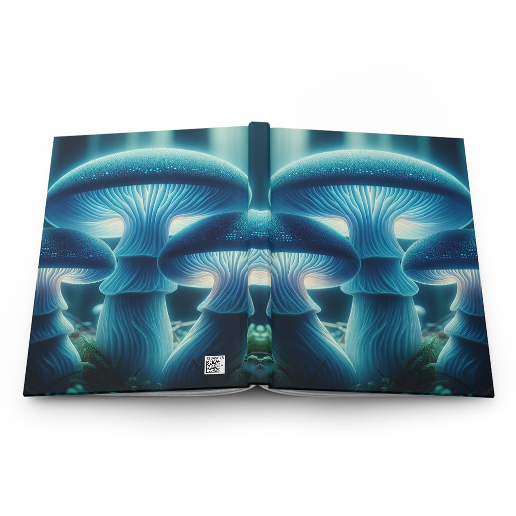 Blue Mushrooms - Hardcover Notebook