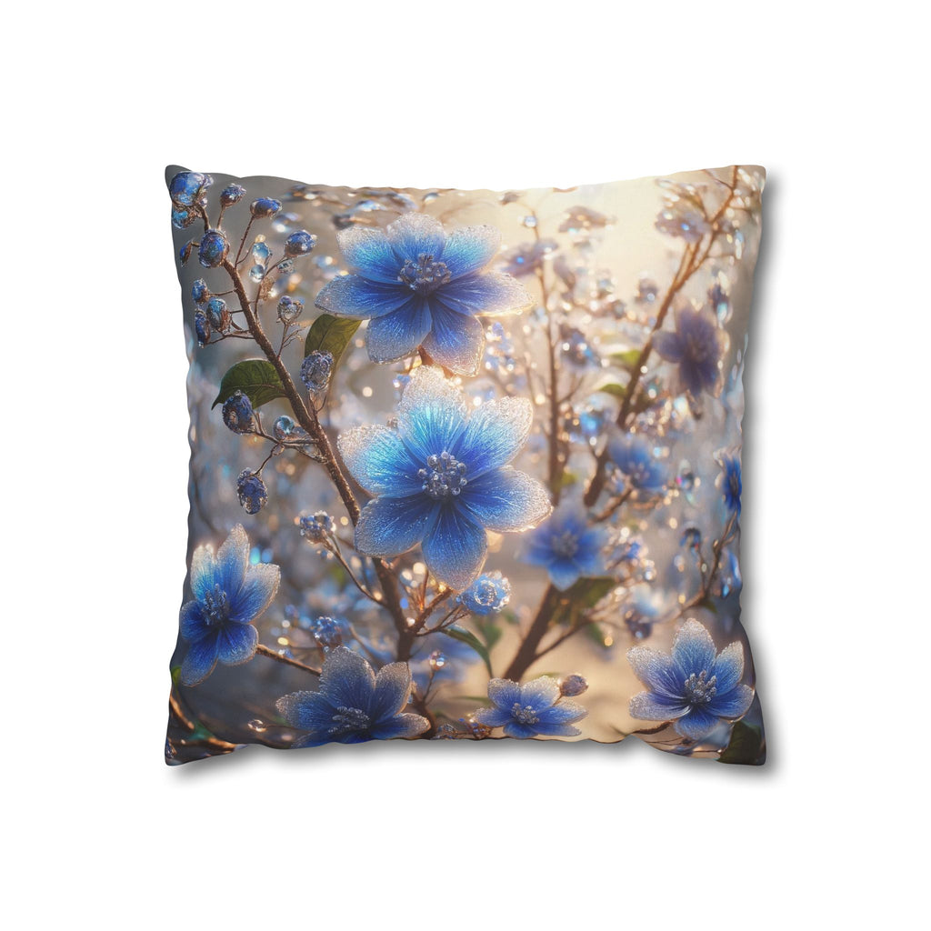 Blue flowers (in sunlight) - Suede Square Pillowcase