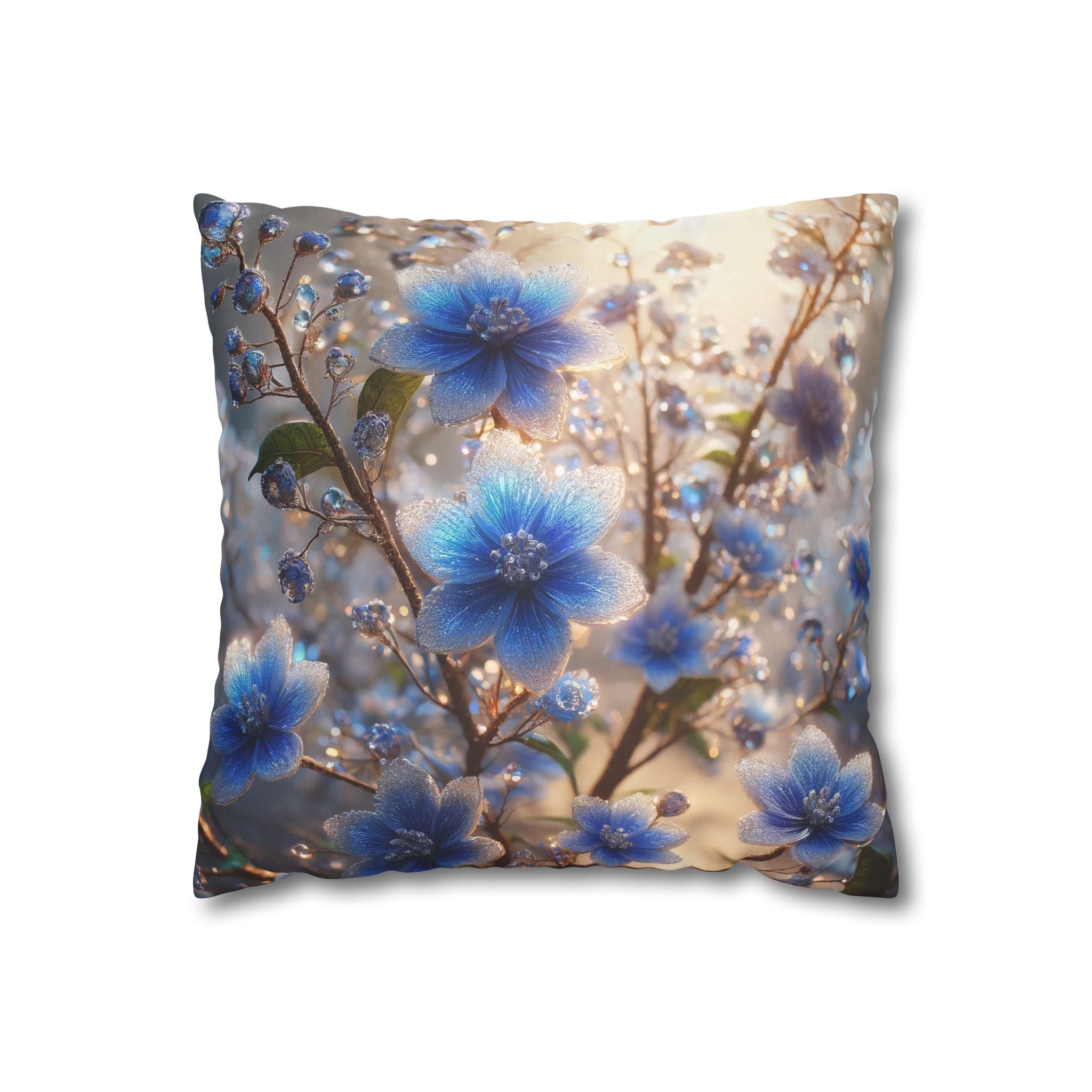 Blue flowers (in sunlight) - Suede Square Pillowcase