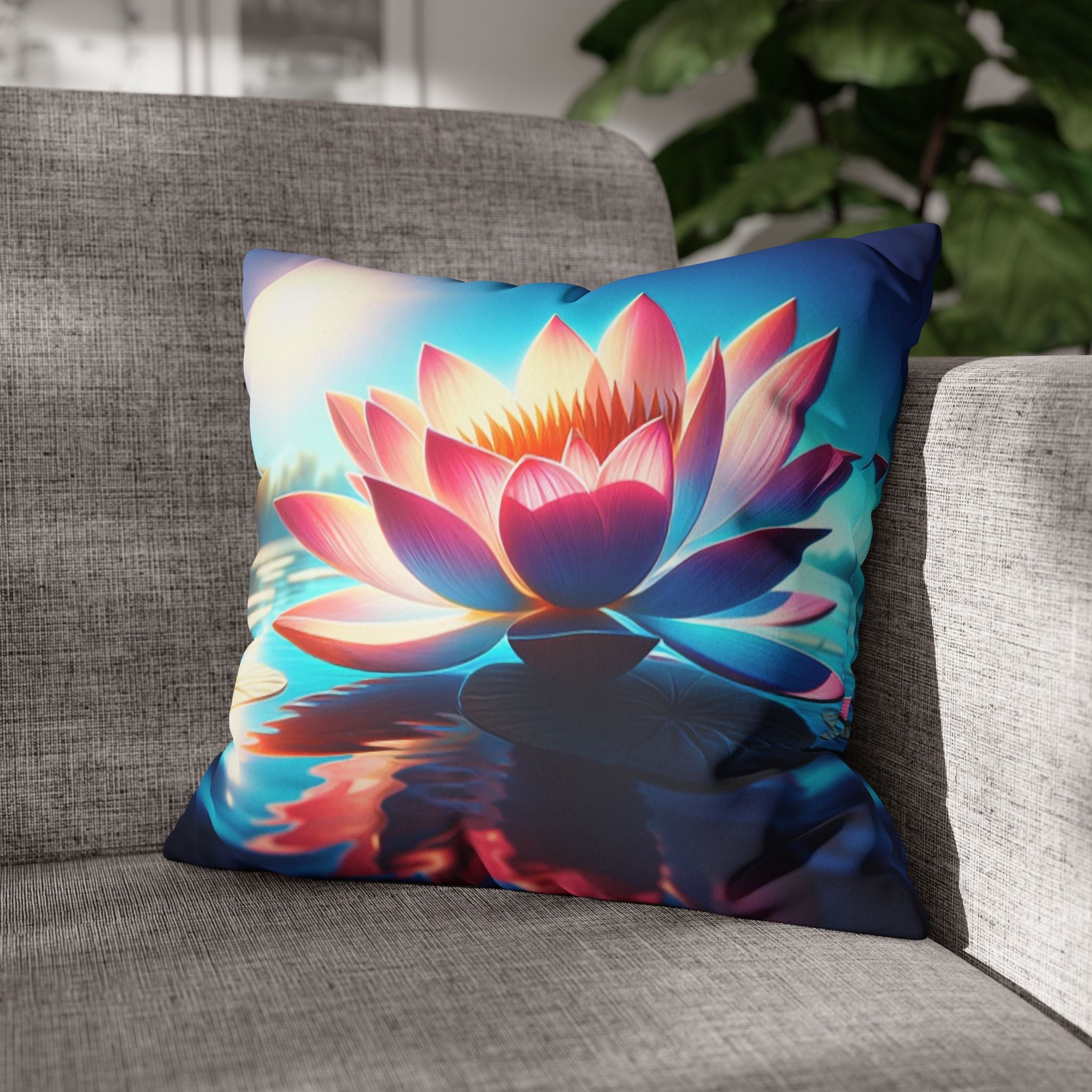 A big lotus flower - Suede Square Pillowcase