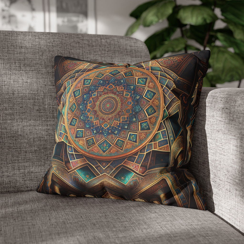 Persian Art (brown-yellow) - Suede Square Pillowcase