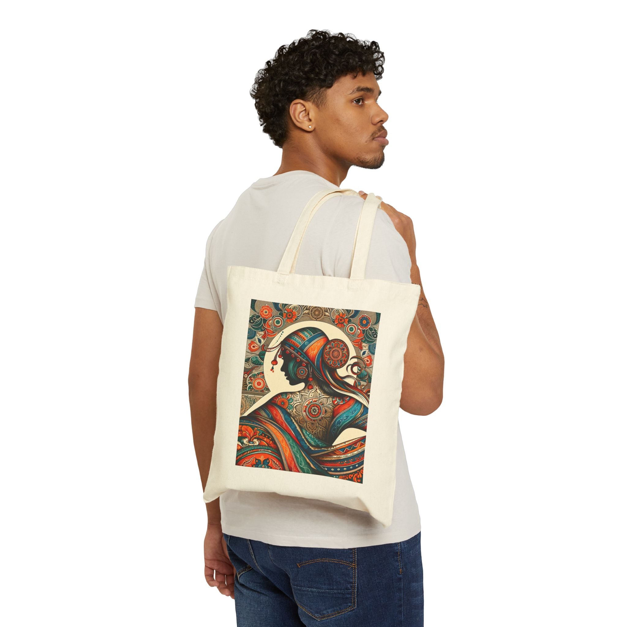Artistic lady - Cotton Canvas Tote Bag