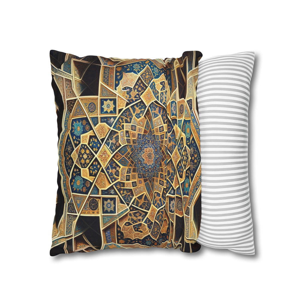 Persian Art, yellow-brown - Polyester Square Pillowcase