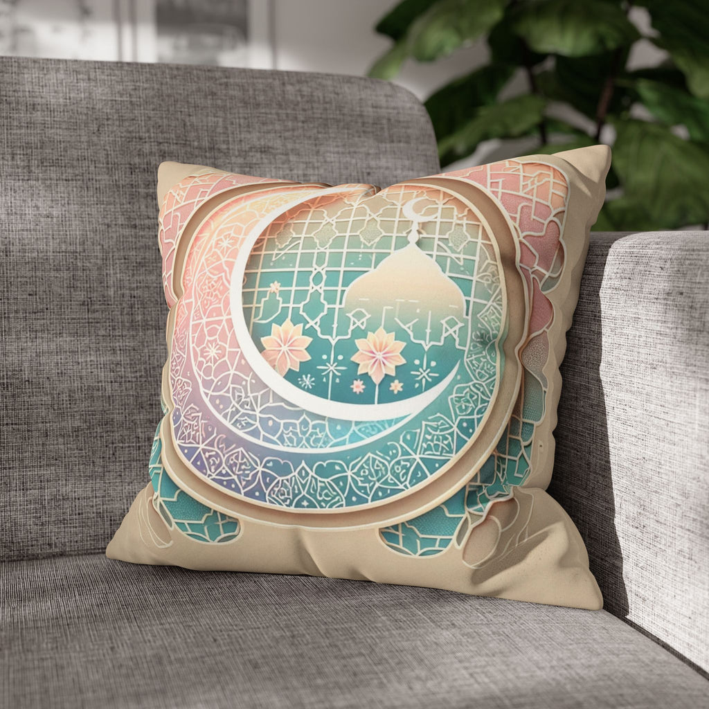 Islamic Art (pastel pink and green) - Suede Square Pillowcase