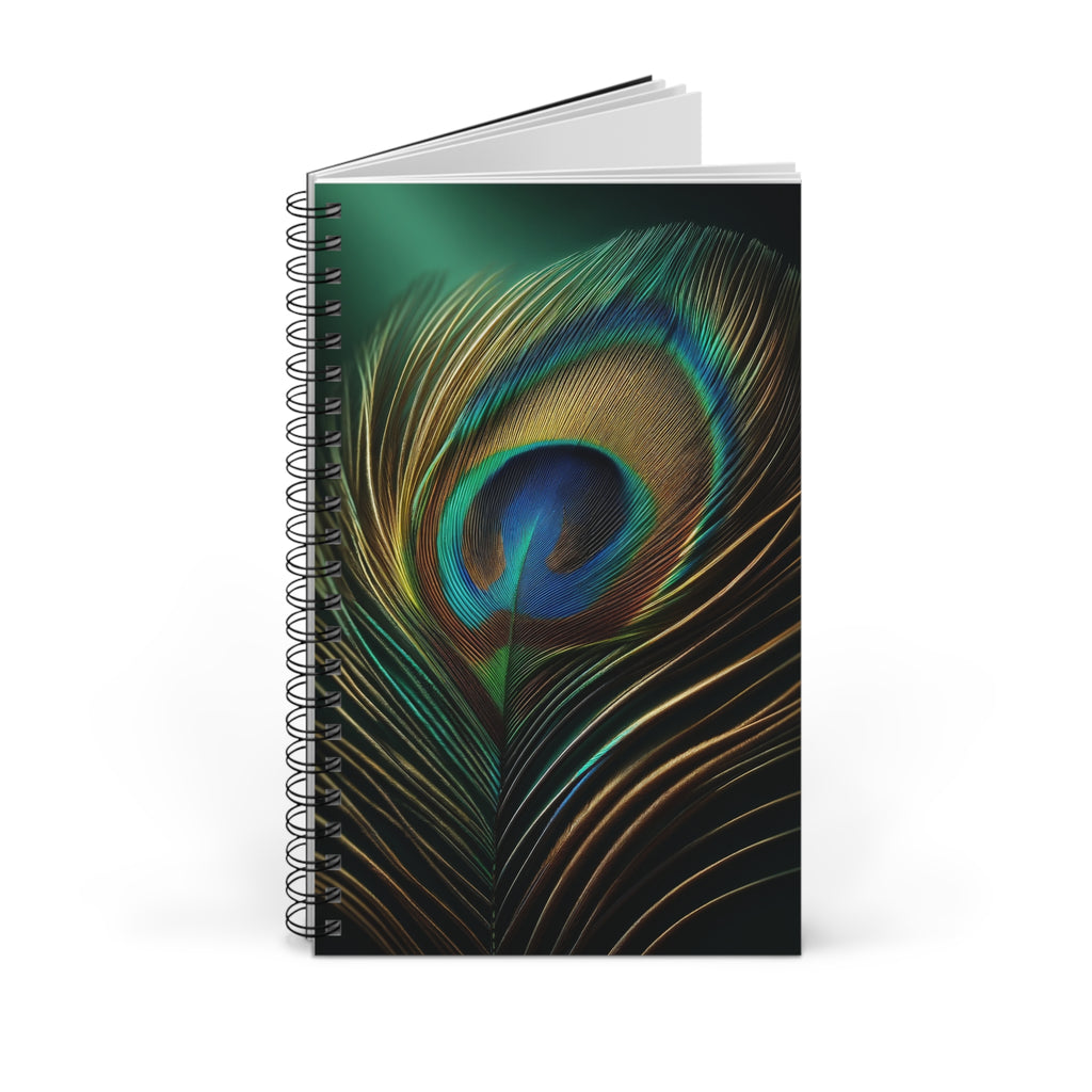Peacock Feather Blue-green (3) - Spiral Journal