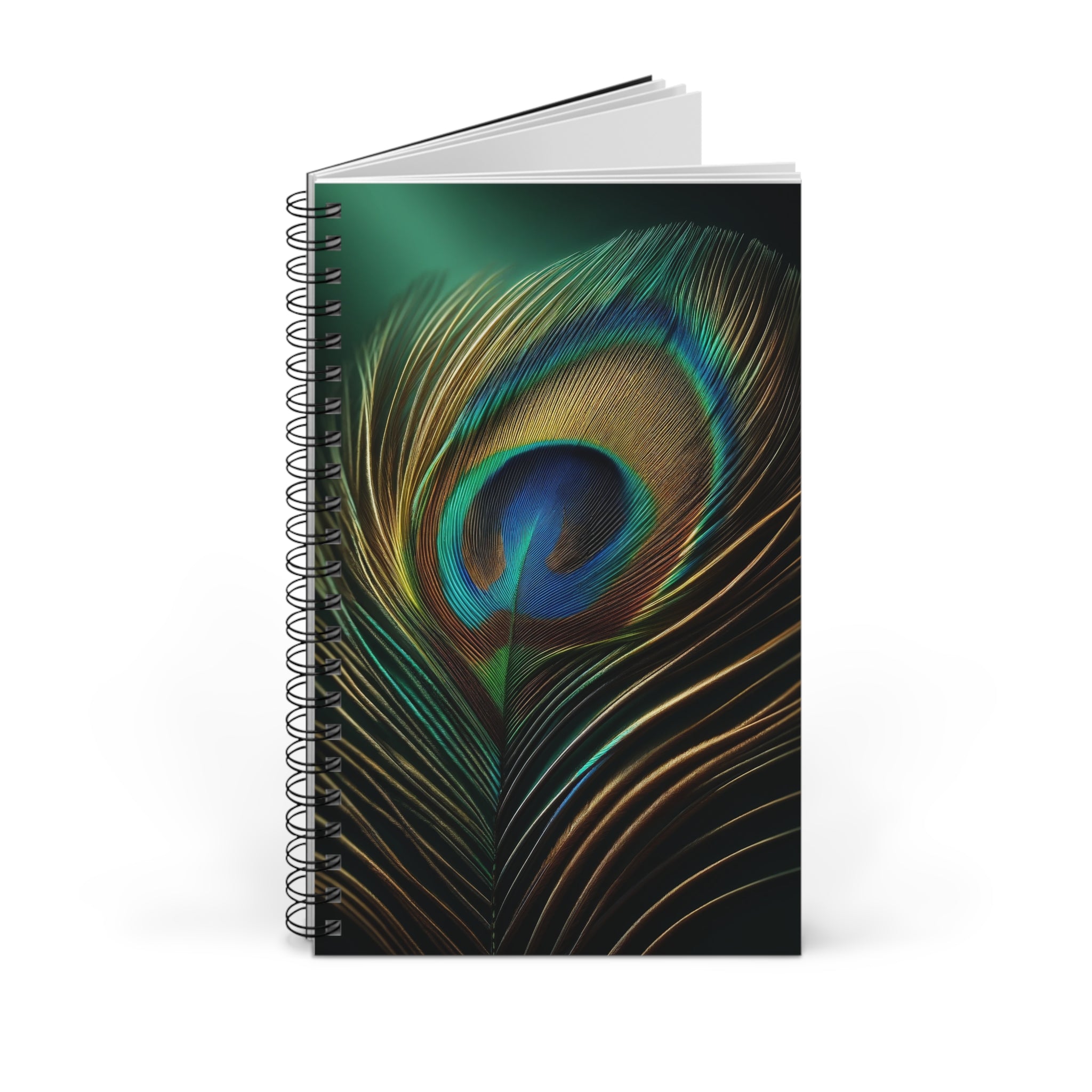 Peacock Feather Blue-green (3) - Spiral Journal