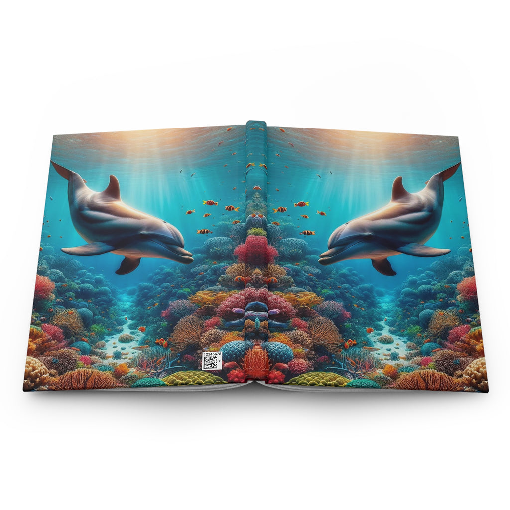 A curious dolphin - Hardcover Notebook