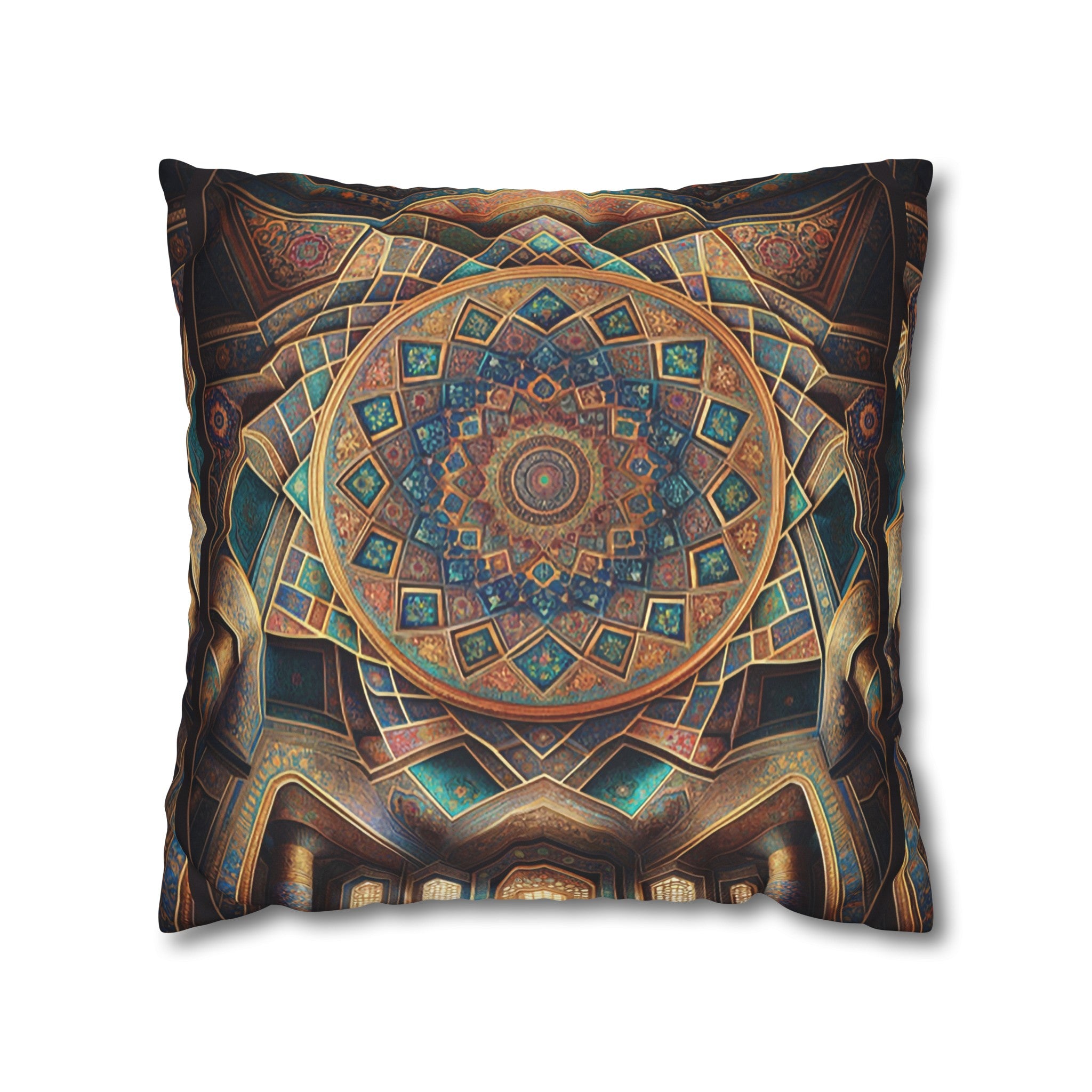 Persian Art (brown-yellow) - Suede Square Pillowcase