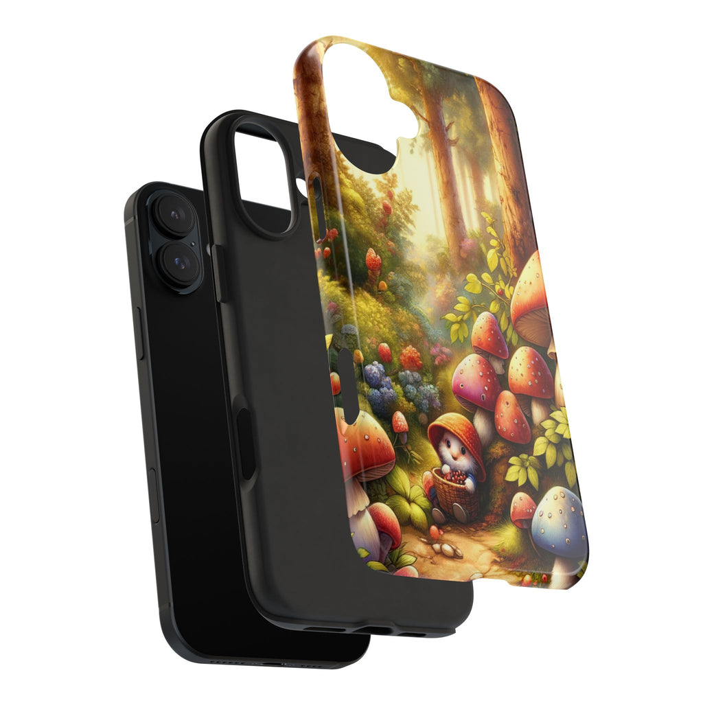 Gnomes sitting under mushroom - Tough Phone Case