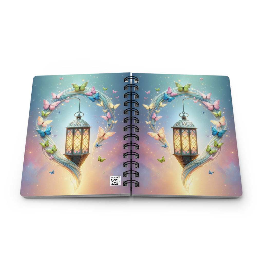 Lamp with coloured butterflies - Spiral Notebook