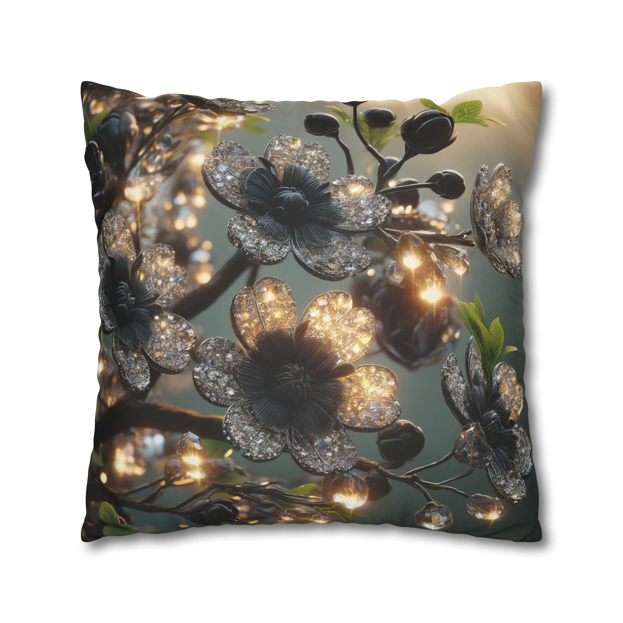 Shining diamond flowers - Suede Square Pillowcase