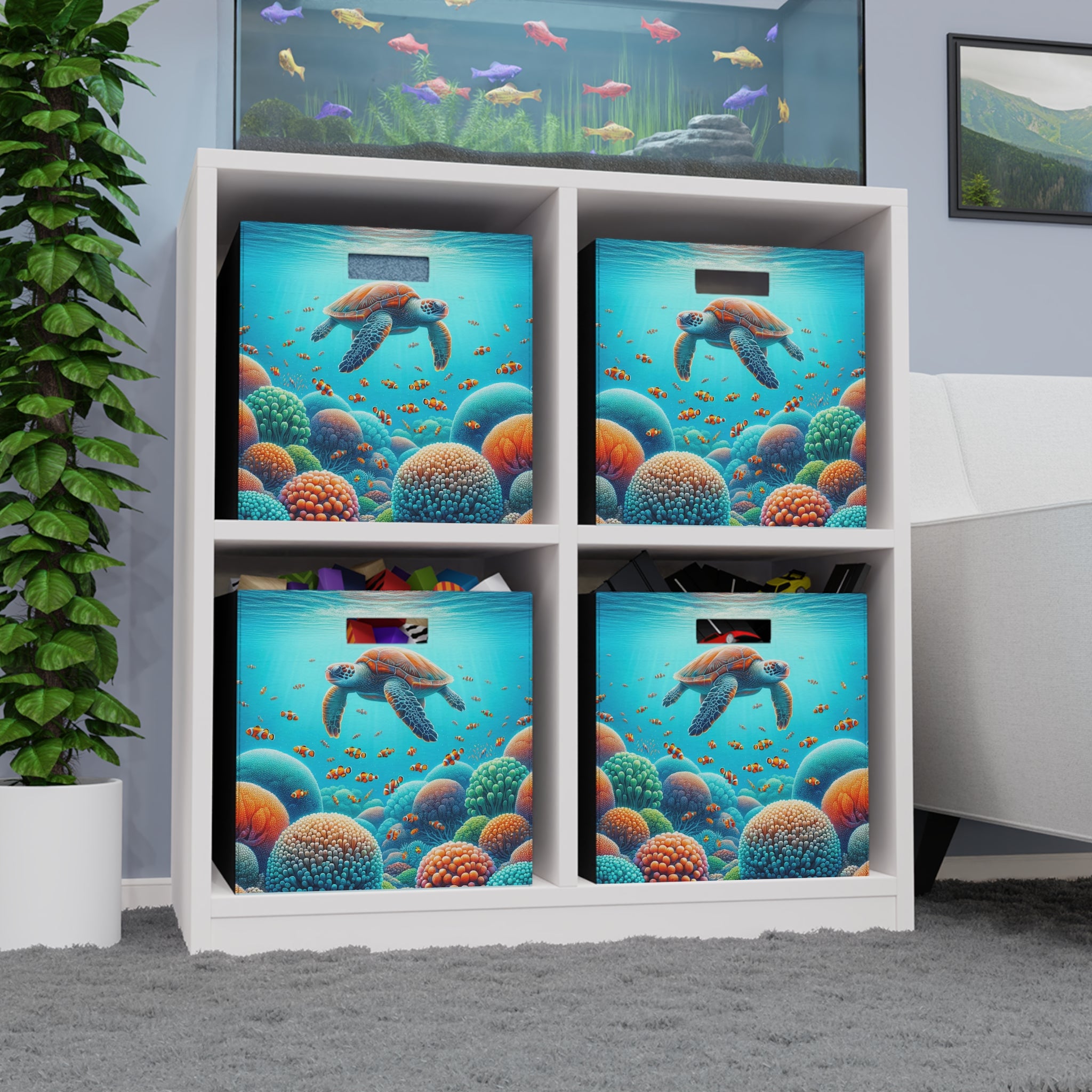 Turtle with clown fish - Storage Box