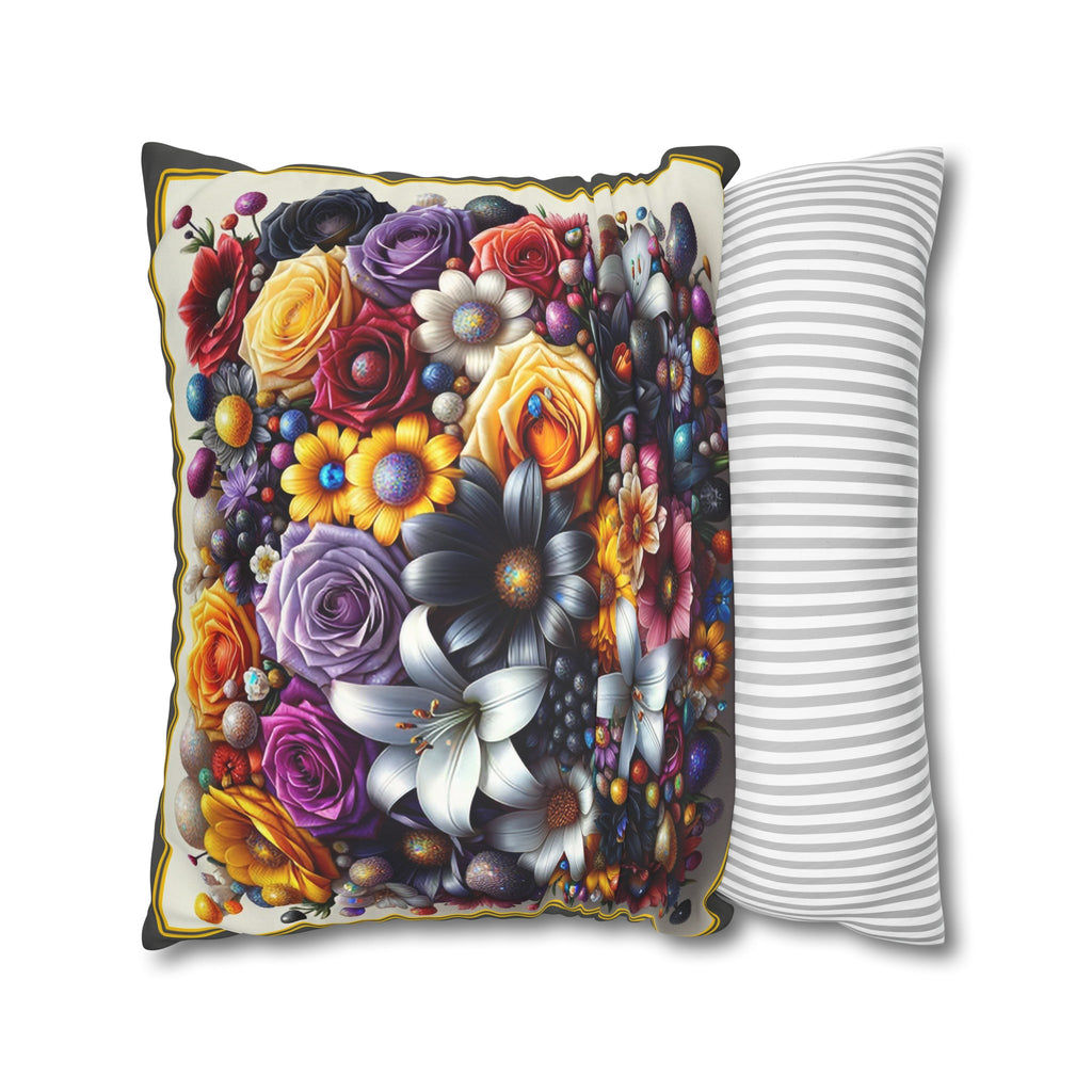 Colourful Bouquet (3) - Suede Square Pillowcase