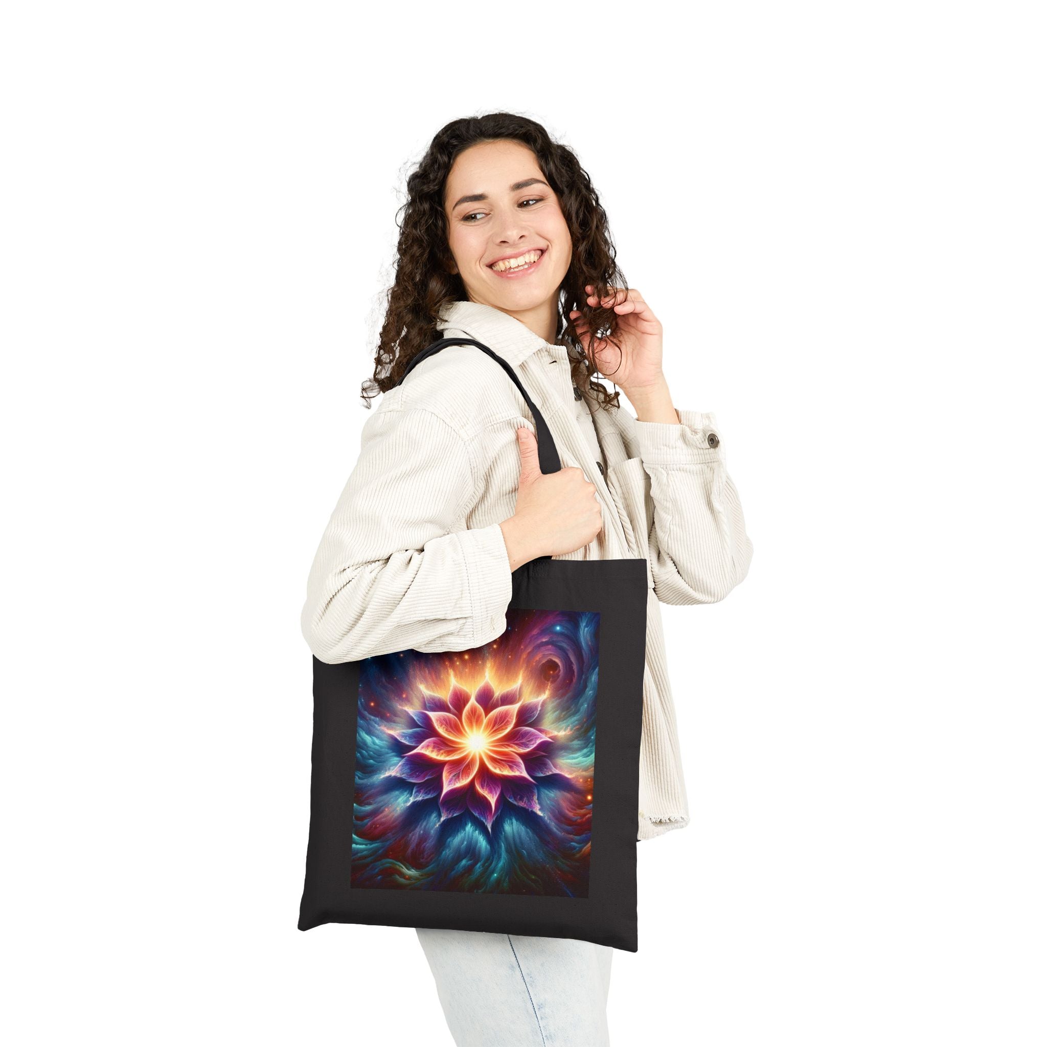 Colorful Galaxy Flower - Cotton Canvas Tote Bag