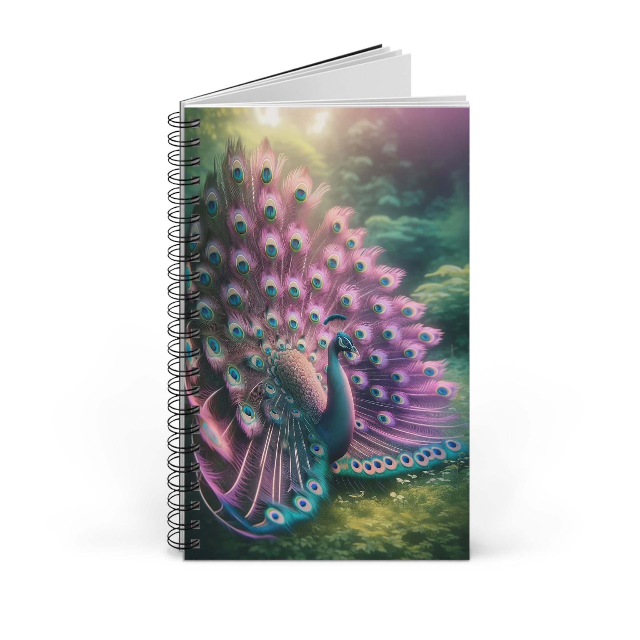 Vibrant Pink-coloured Peacock - Spiral Journal