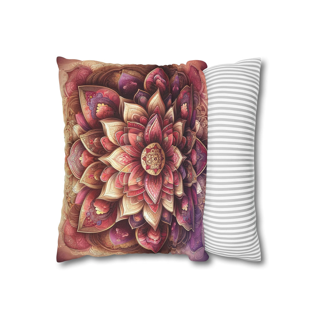 Mandala - Pink design - Spun Polyester Square Pillowcase