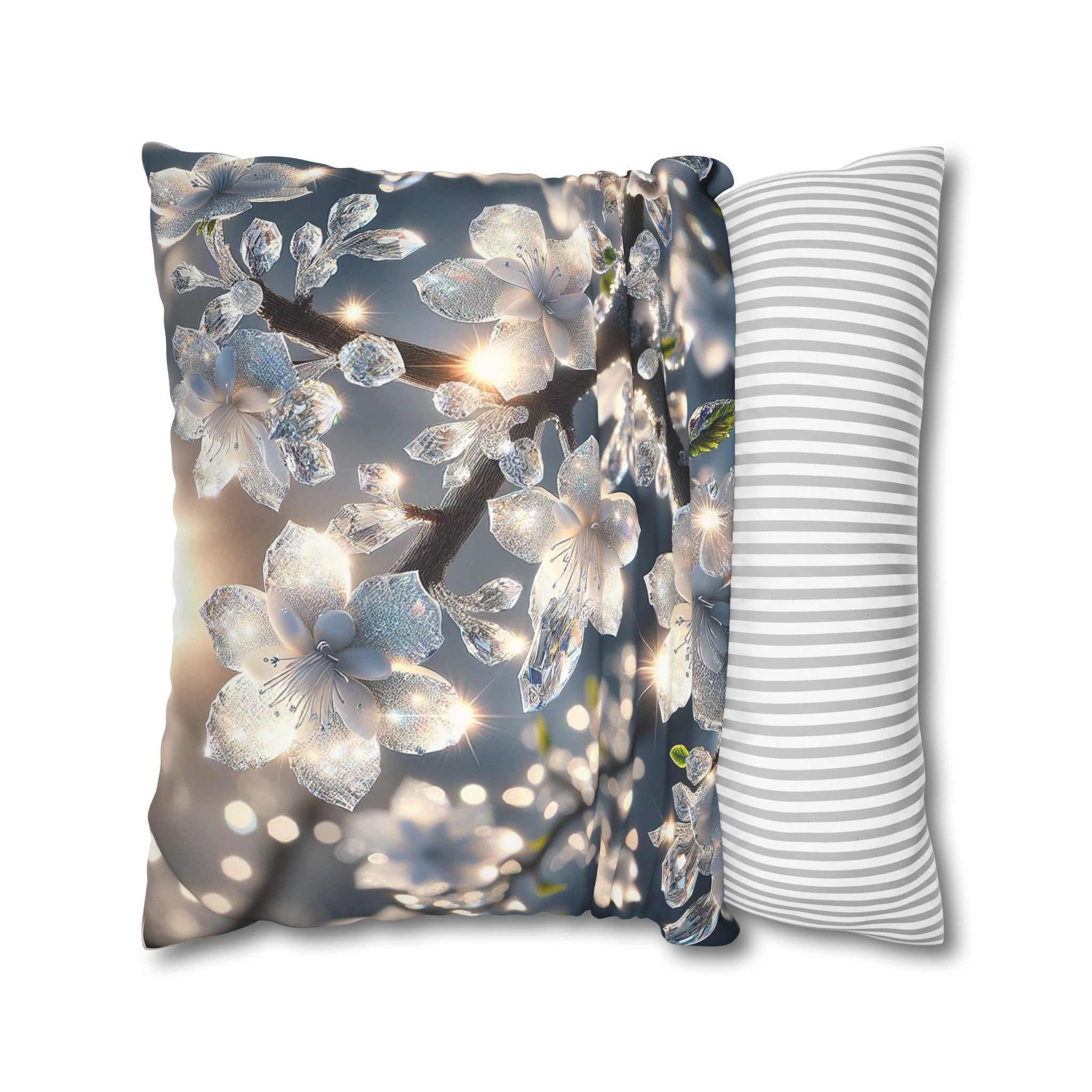 White, diamond flowers (5) - Suede Square Pillowcase
