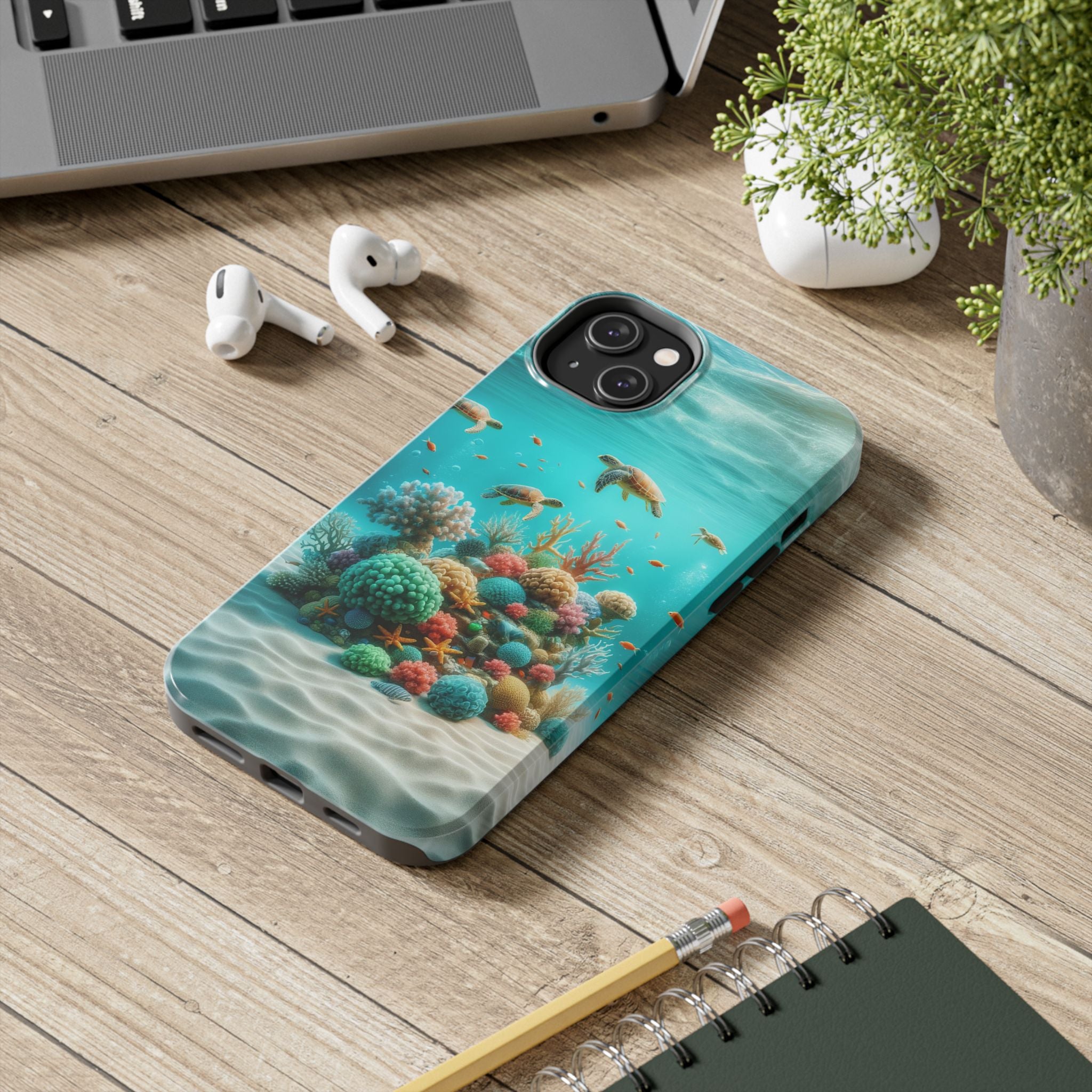 Phone Cases - Turtles on Coral Reef Design