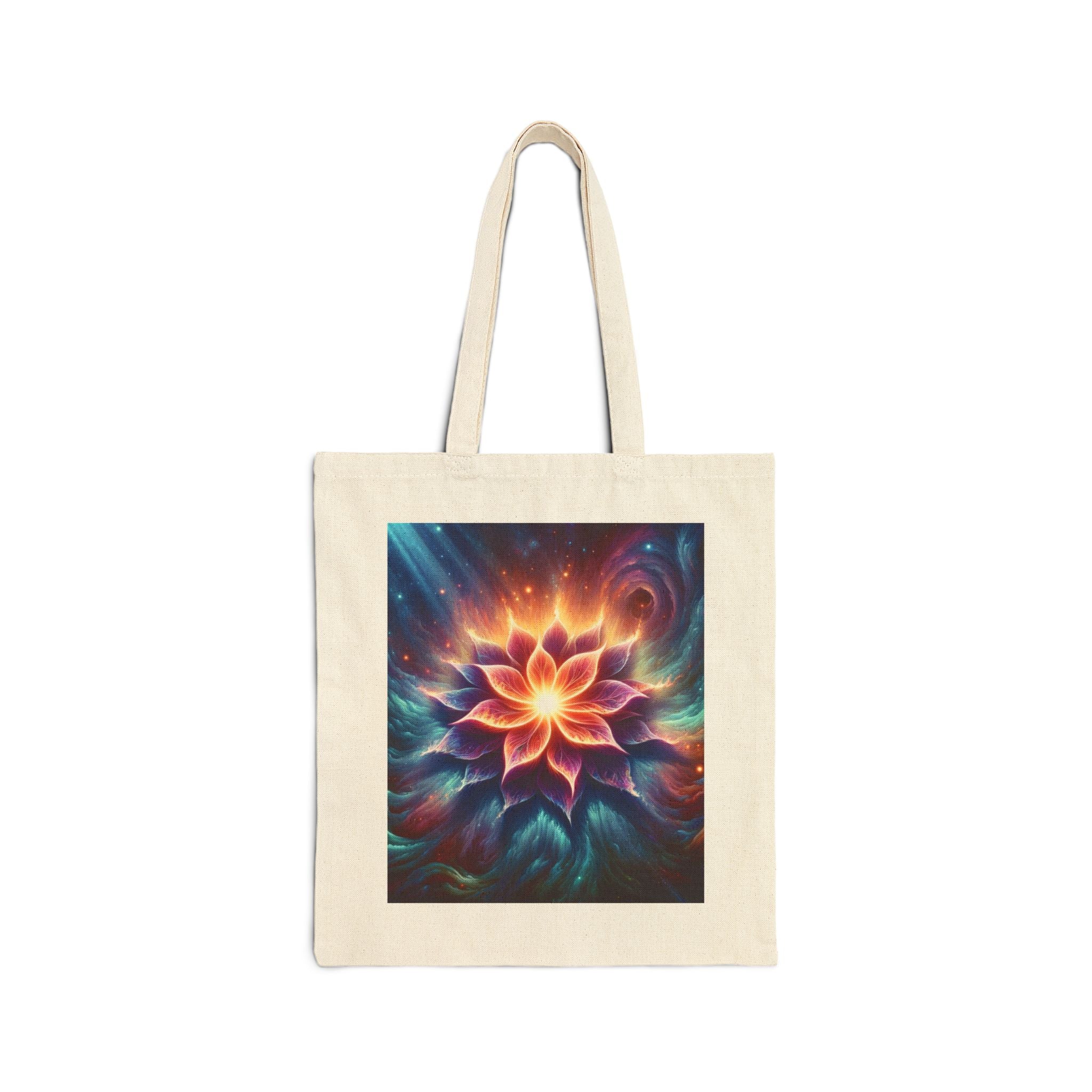 Colorful Galaxy Flower - Cotton Canvas Tote Bag