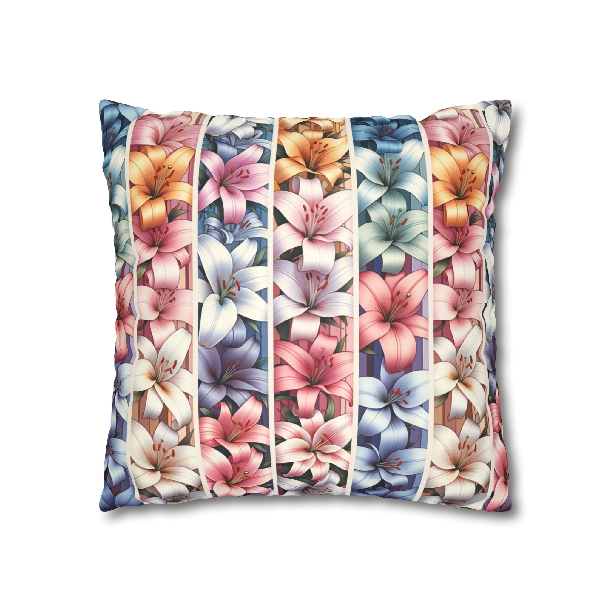 Lilies (in lines)- Suede Square Pillowcase