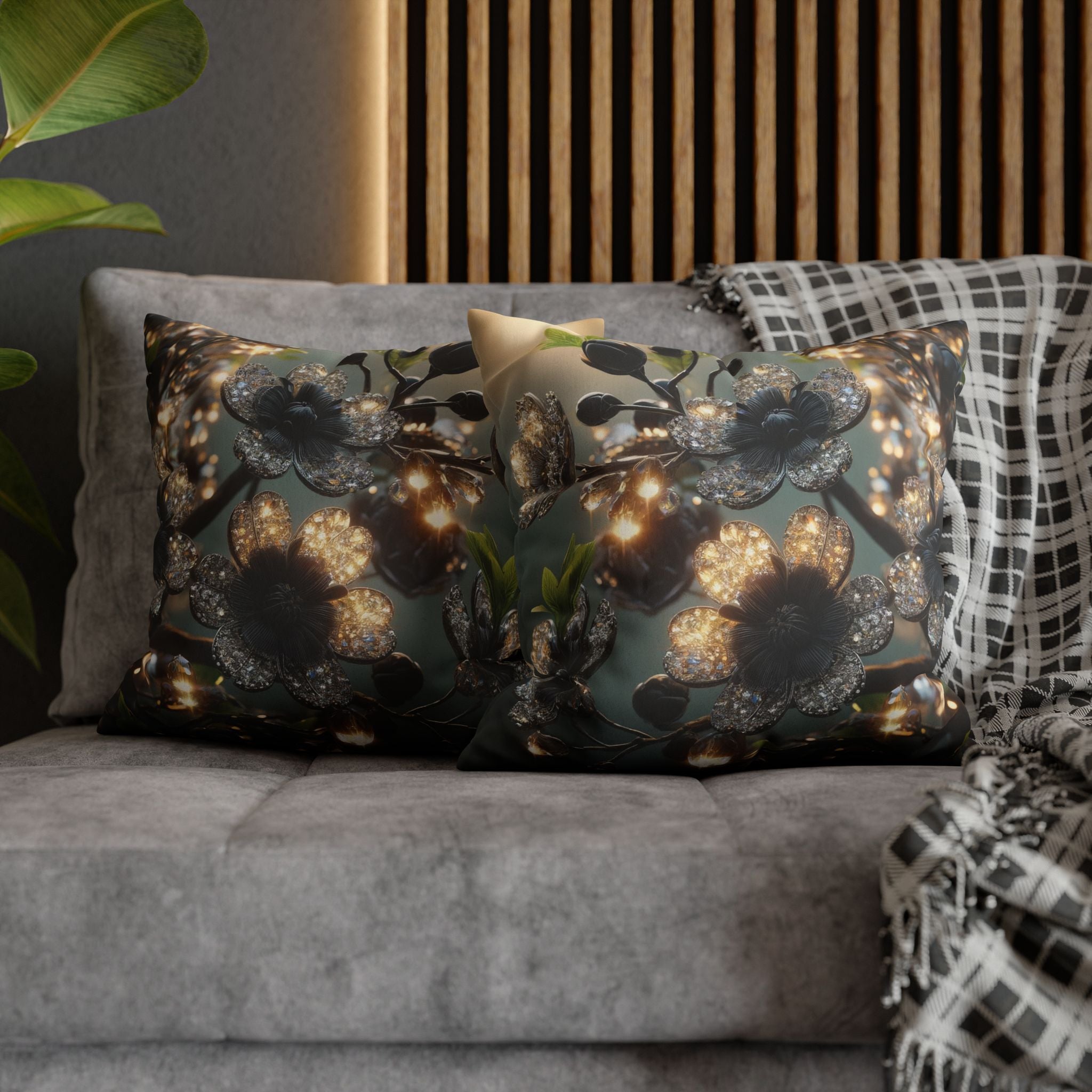 Shining diamond flowers - Suede Square Pillowcase