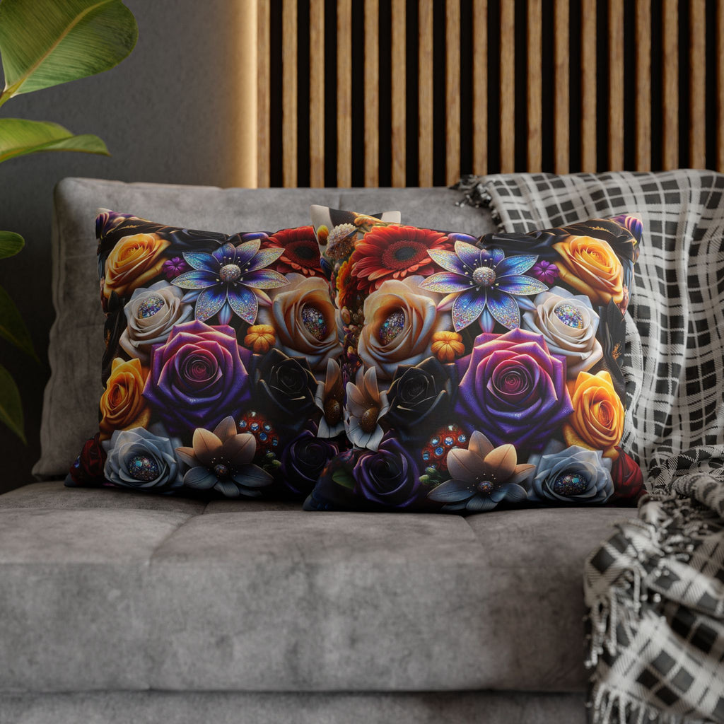 Colourful Bouquet (big flowers) - Polyester Square Pillowcase